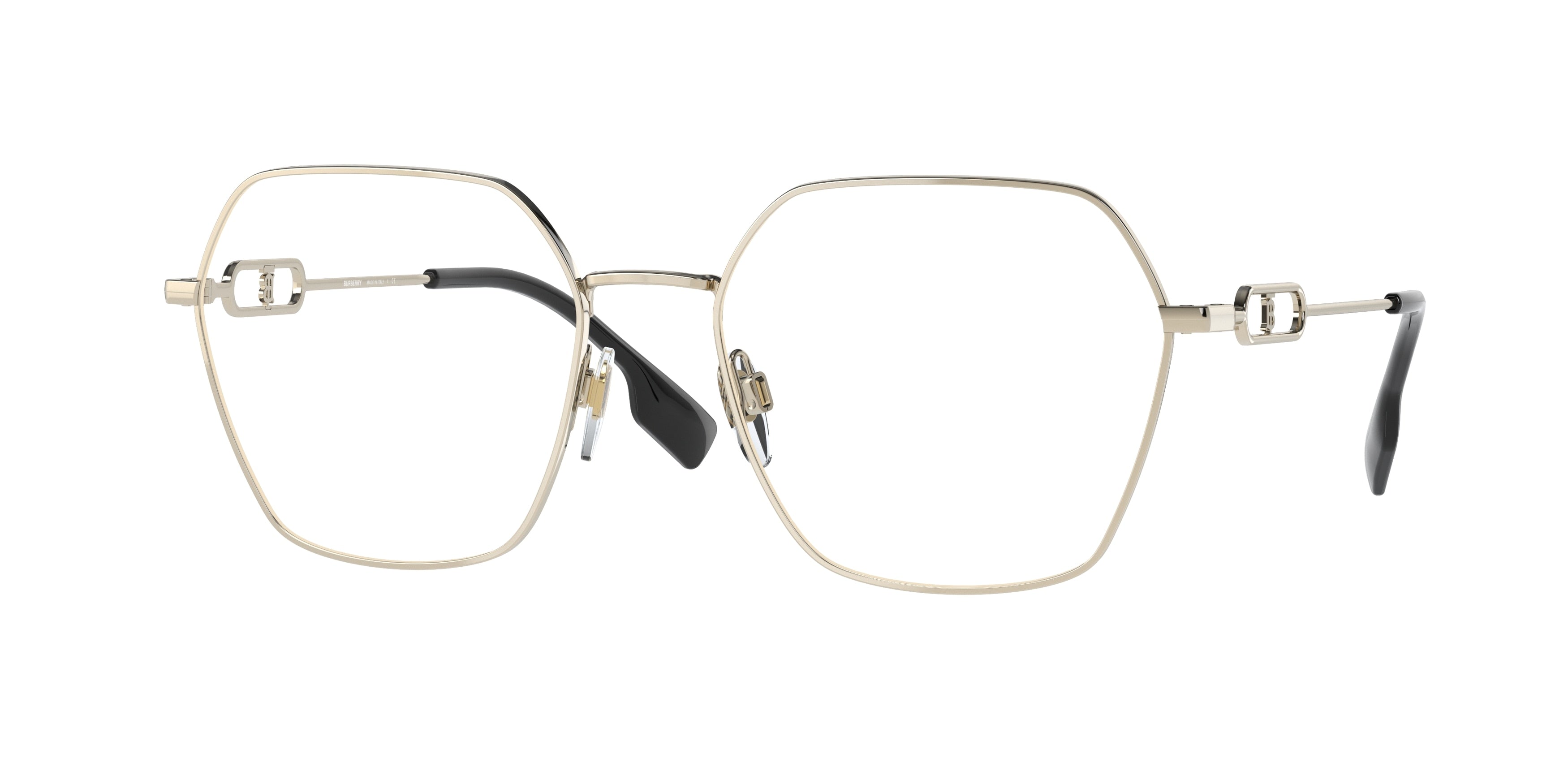Burberry CHARLEY BE1361 Irregular Eyeglasses 1109-Light Gold 56-140-18 - Color Map Gold