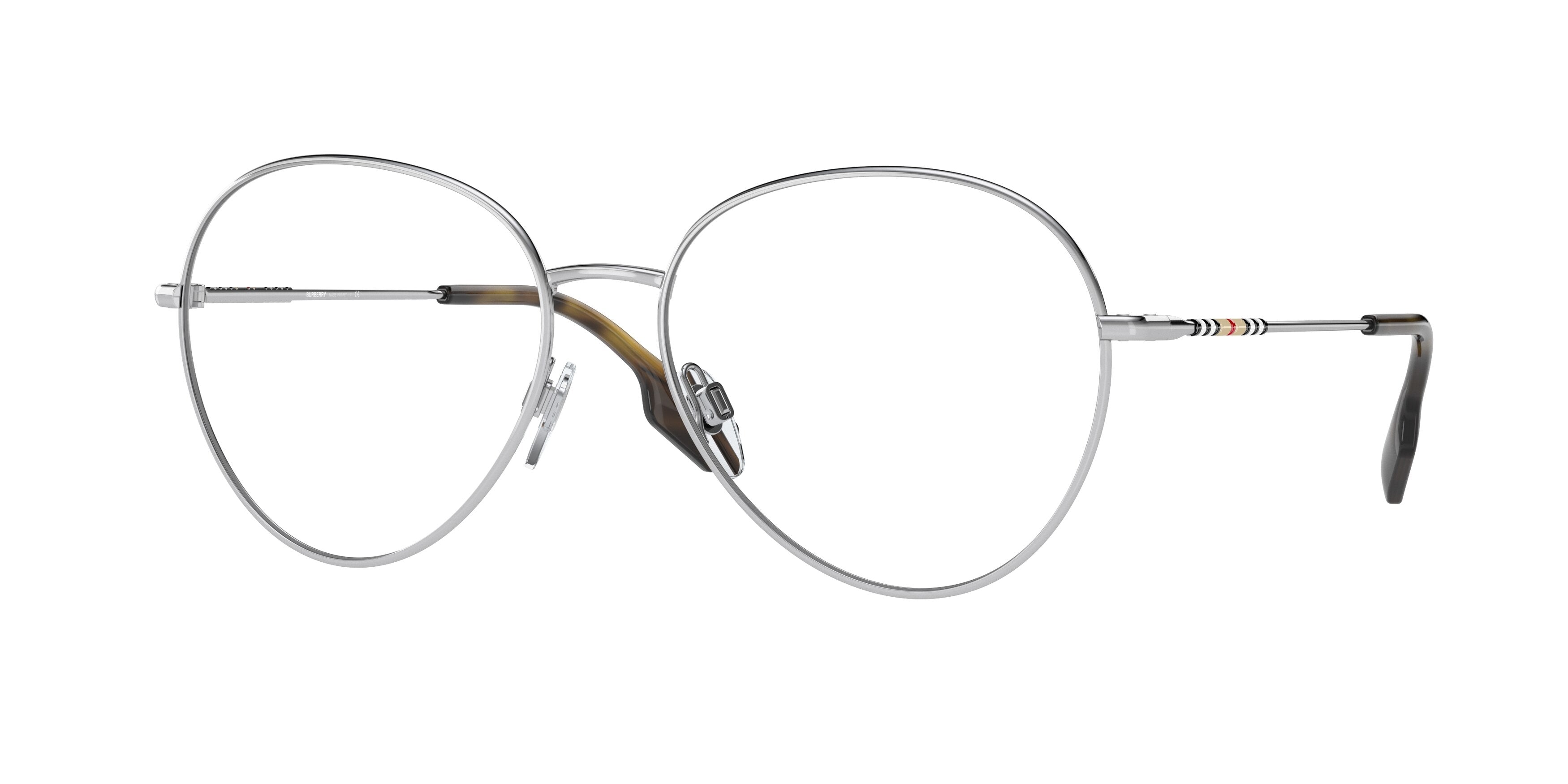 Burberry FELICITY BE1366 Pilot Eyeglasses 1005-Silver 54-140-16 - Color Map Silver