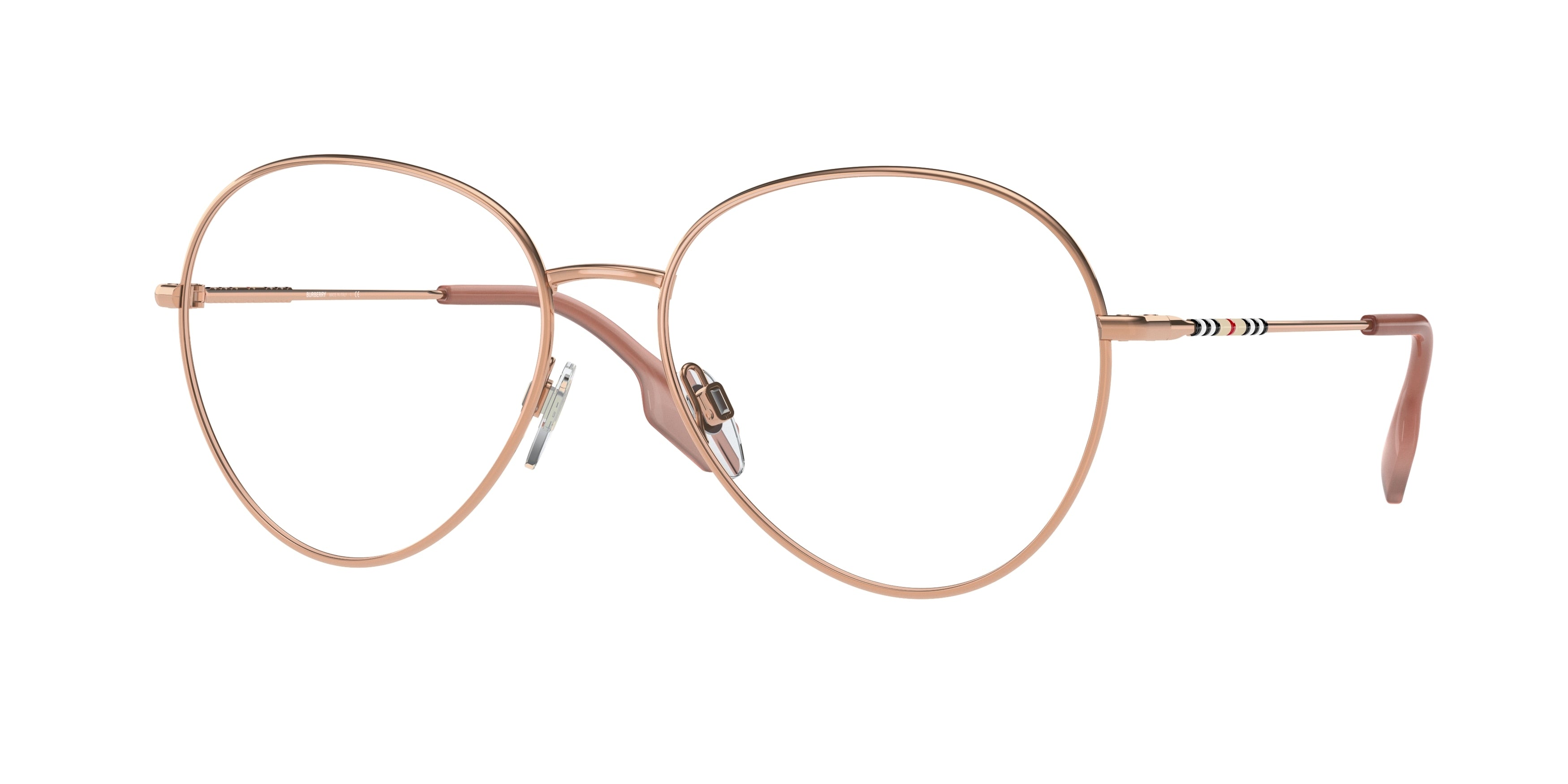 Burberry FELICITY BE1366 Pilot Eyeglasses 1337-Rose Gold 56-140-16 - Color Map Gold