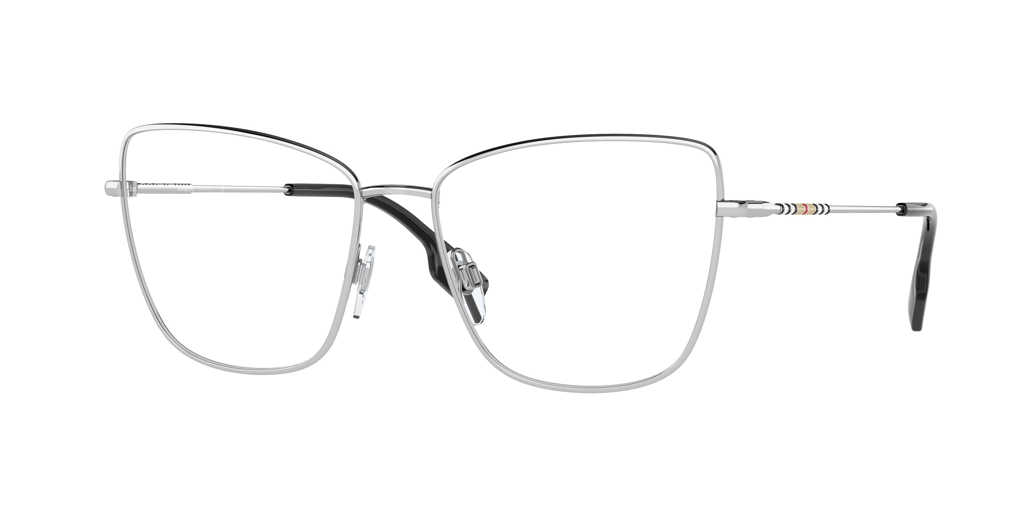 Burberry BEA BE1367 Cat Eye Eyeglasses 1005-Silver 55-140-16 - Color Map Silver