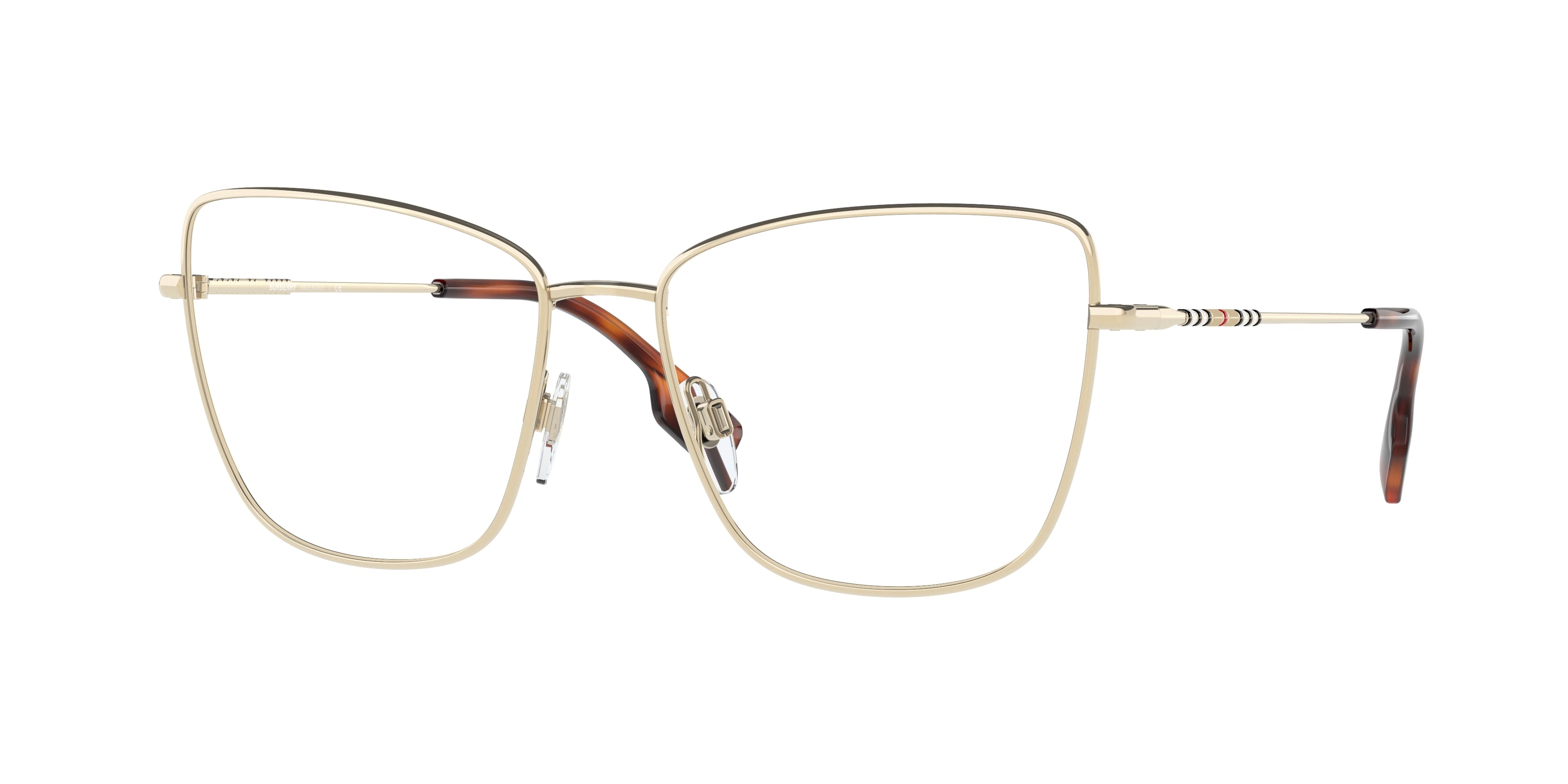 Burberry BEA BE1367 Cat Eye Eyeglasses 1109-Light Gold 55-140-16 - Color Map Gold