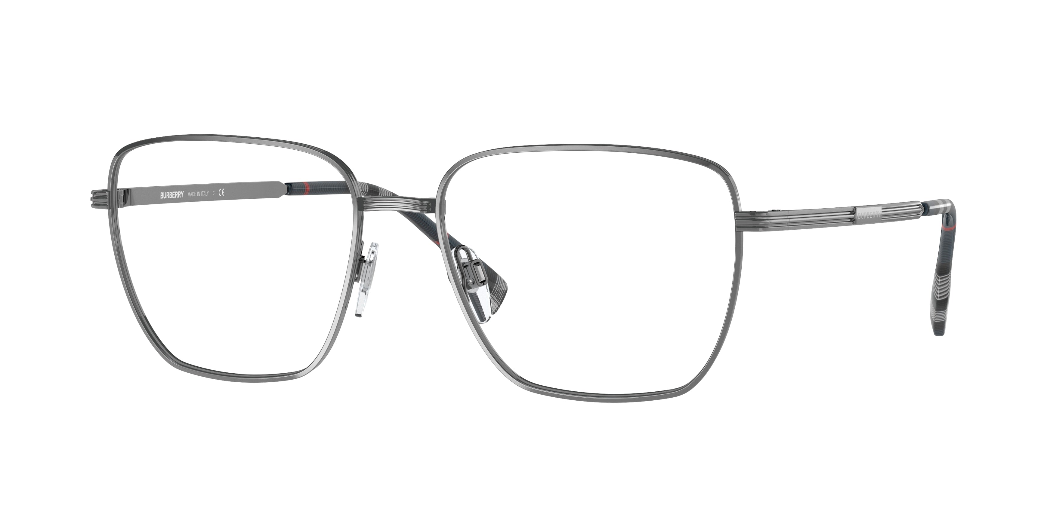 Burberry BOOTH BE1368 Square Eyeglasses 1003-Gunmetal 56-145-17 - Color Map Grey