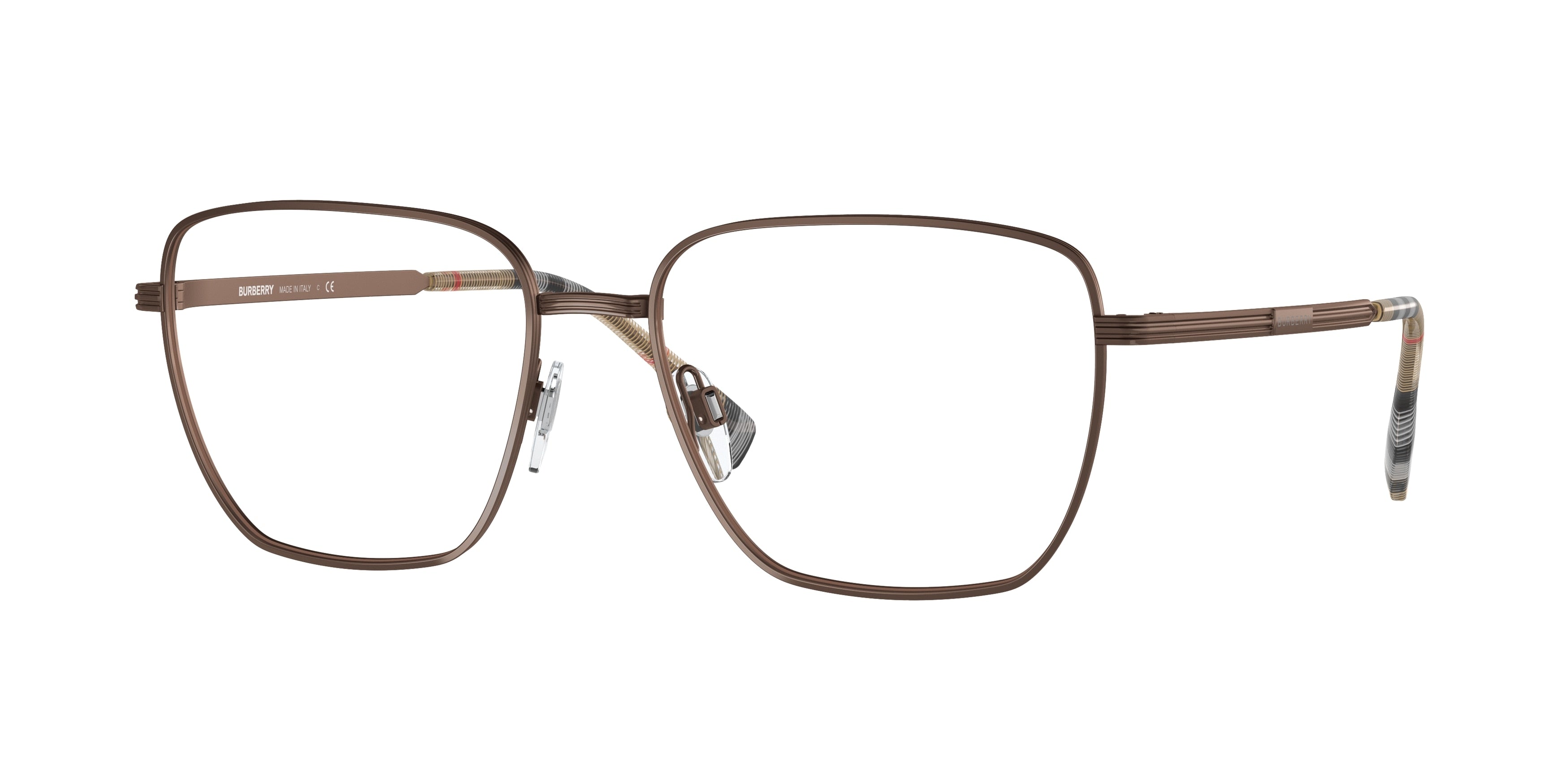 Burberry BOOTH BE1368 Square Eyeglasses 1012-Brown 54-145-17 - Color Map Brown