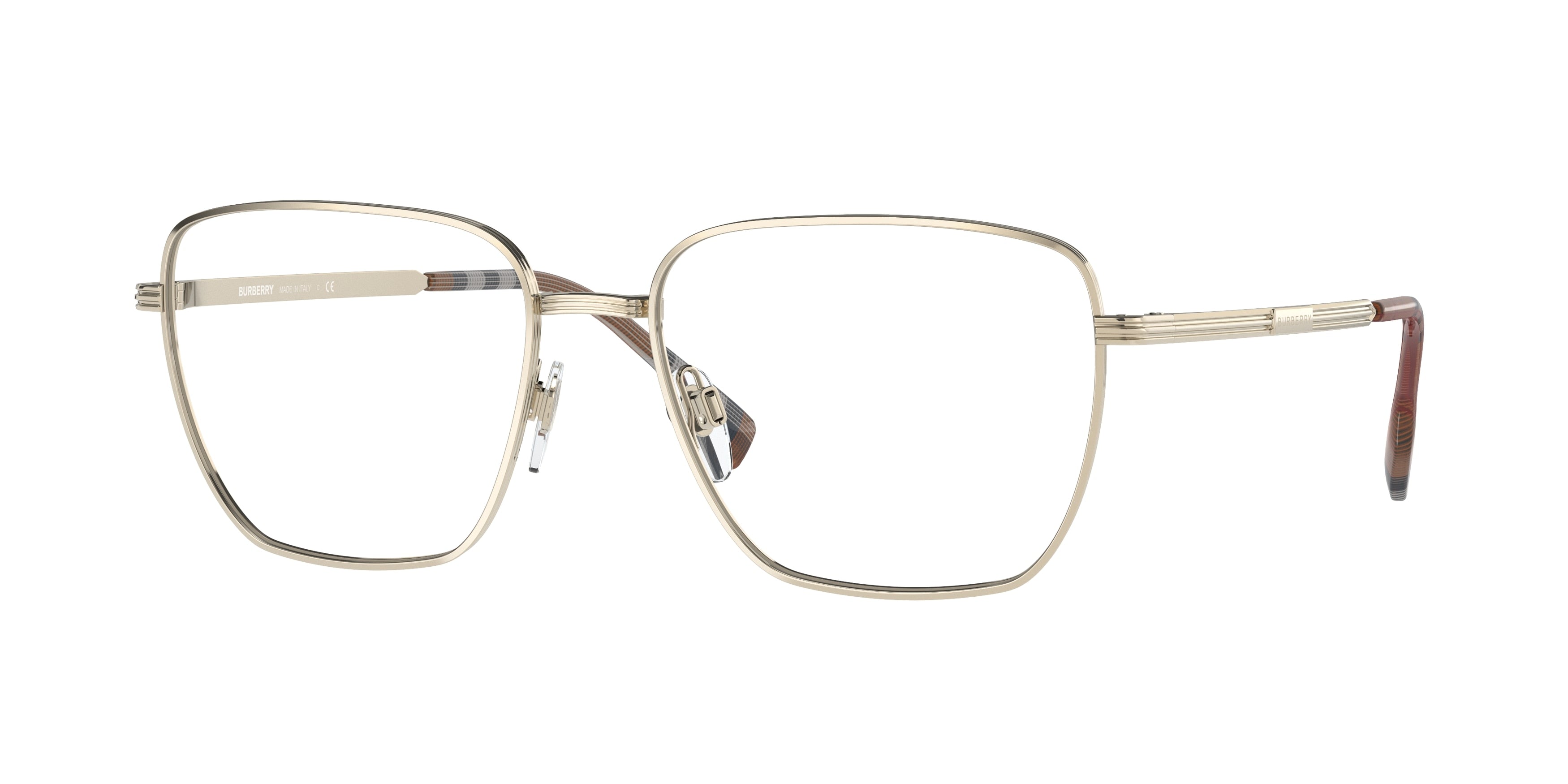 Burberry BOOTH BE1368 Square Eyeglasses 1109-Light Gold 54-145-17 - Color Map Gold