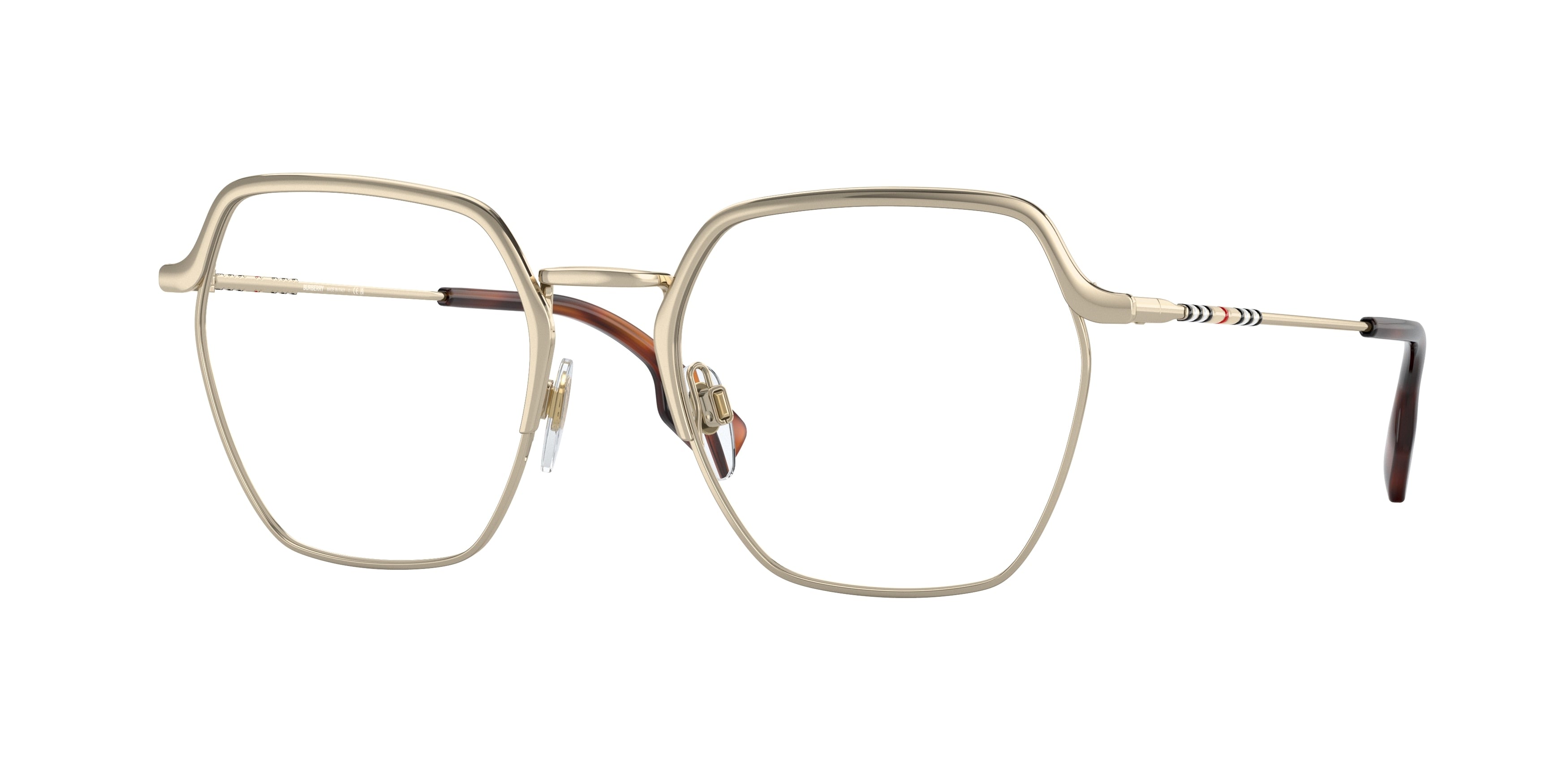 Burberry ANGELICA BE1371 Irregular Eyeglasses  1109-Light Gold 52-140-19 - Color Map Gold