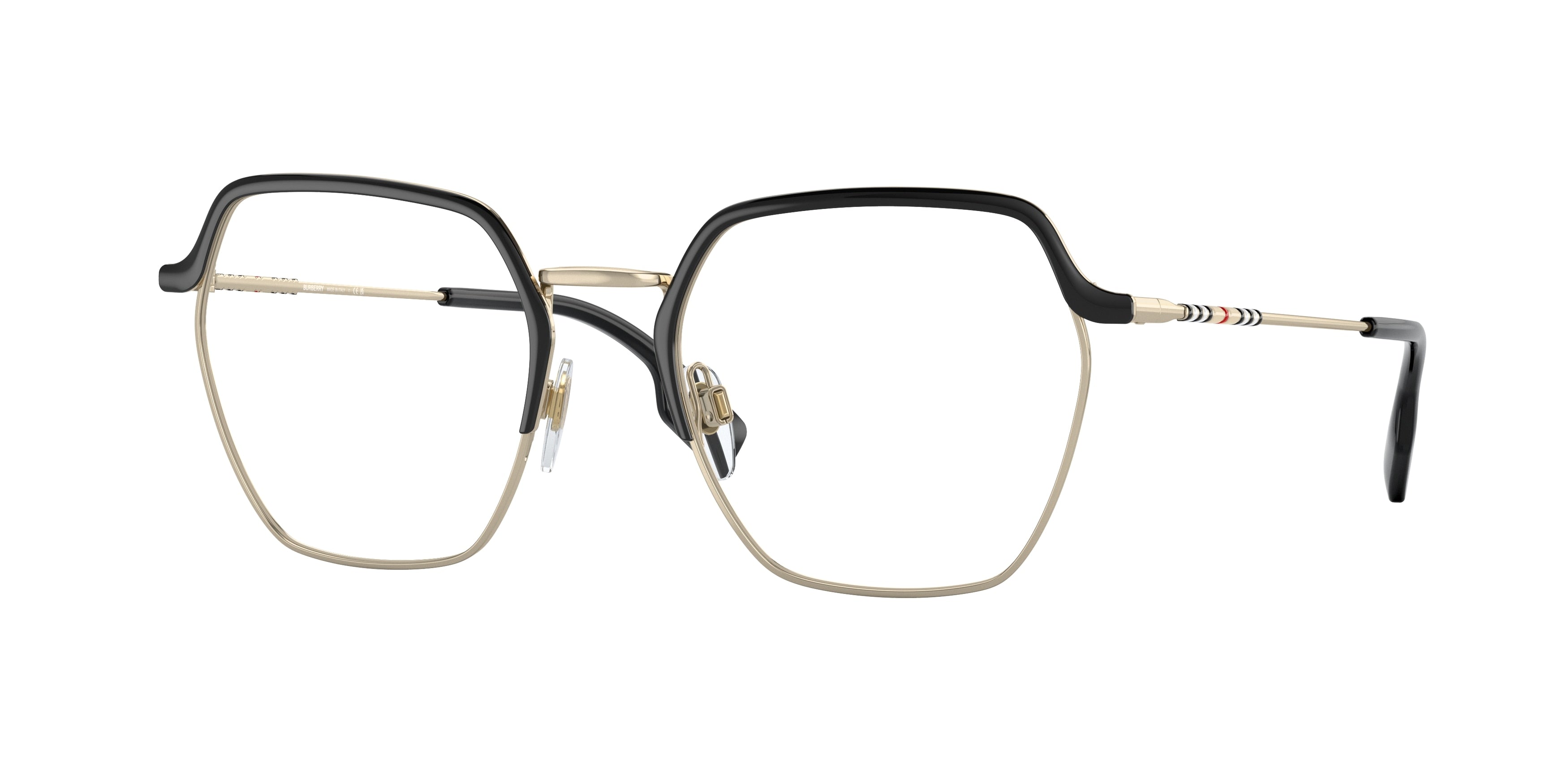 Burberry ANGELICA BE1371 Irregular Eyeglasses 1326-Black 52-140-19 - Color Map Black