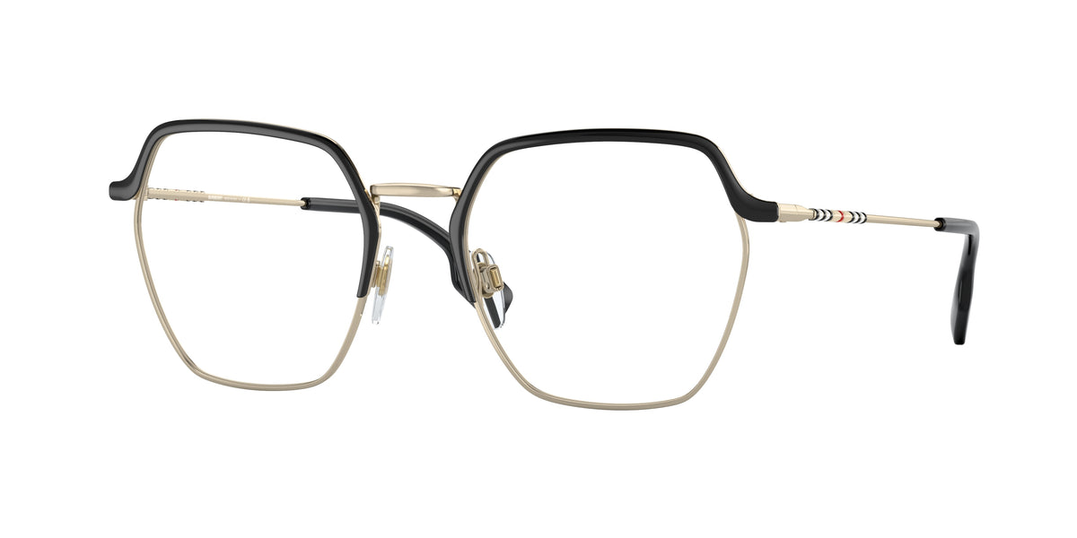 Burberry ANGELICA BE1371 Irregular Eyeglasses 1326-Black 52-140-19 - Color Map Black