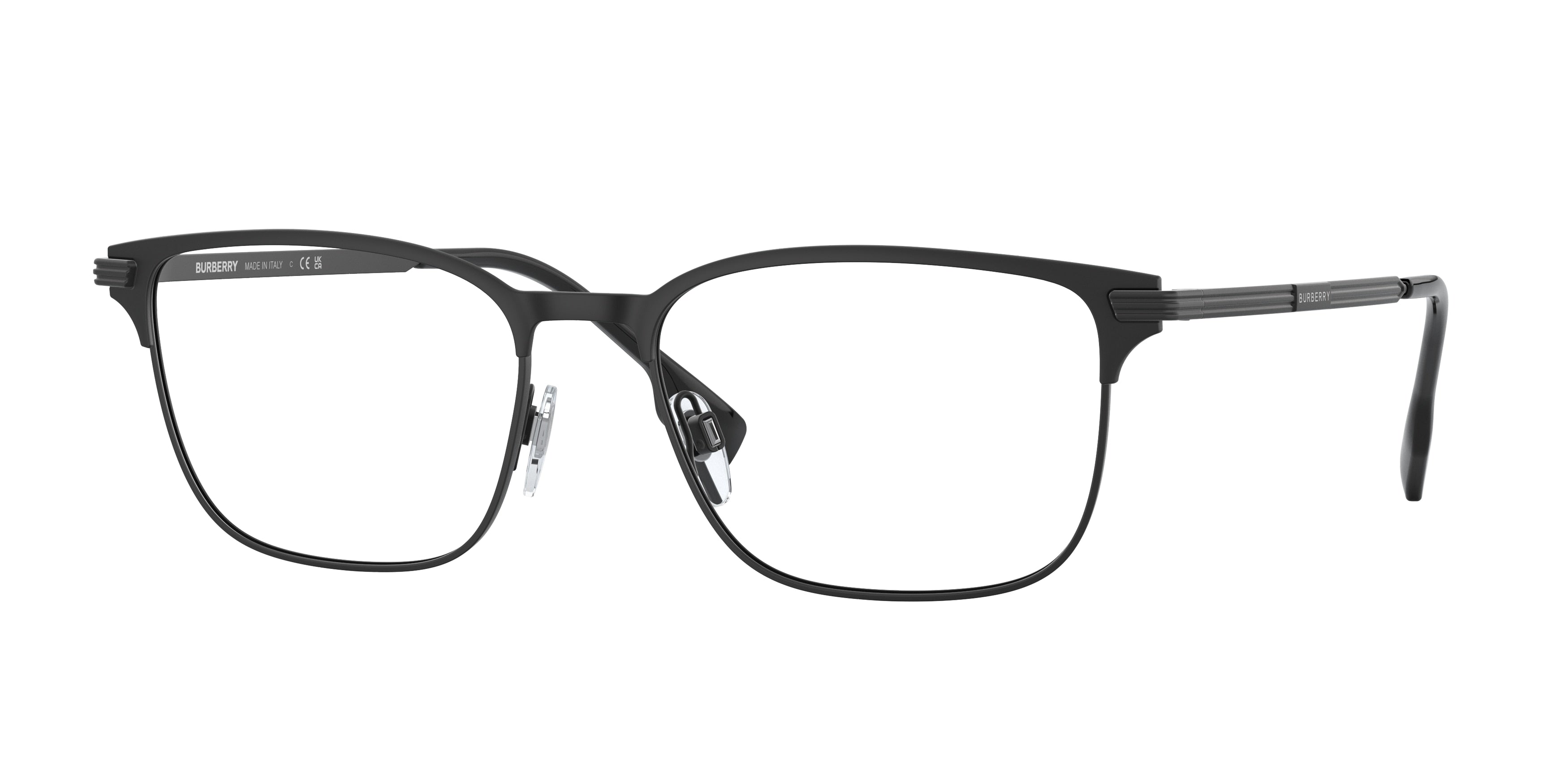 Burberry MALCOLM BE1372 Rectangle Eyeglasses 1007-Black 57-150-18 - Color Map Black