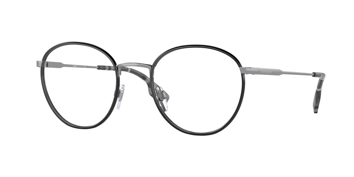Burberry HUGO BE1373 Round Eyeglasses 1003-Gunmetal/Black 51-145-21 - Color Map Grey