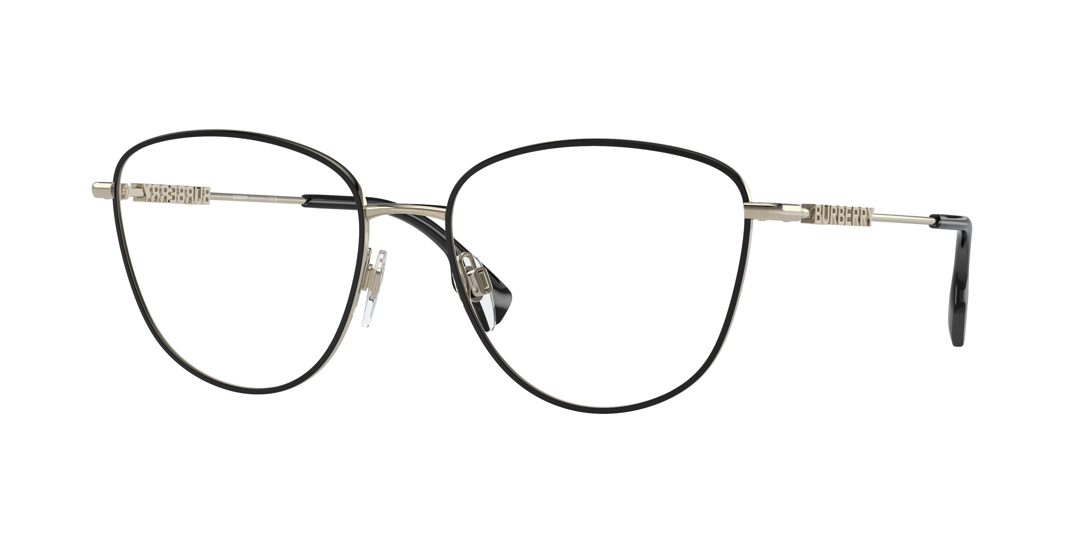 Burberry VIRGINIA BE1376 Phantos Eyeglasses 1109-Black 55-140-17 - Color Map Black