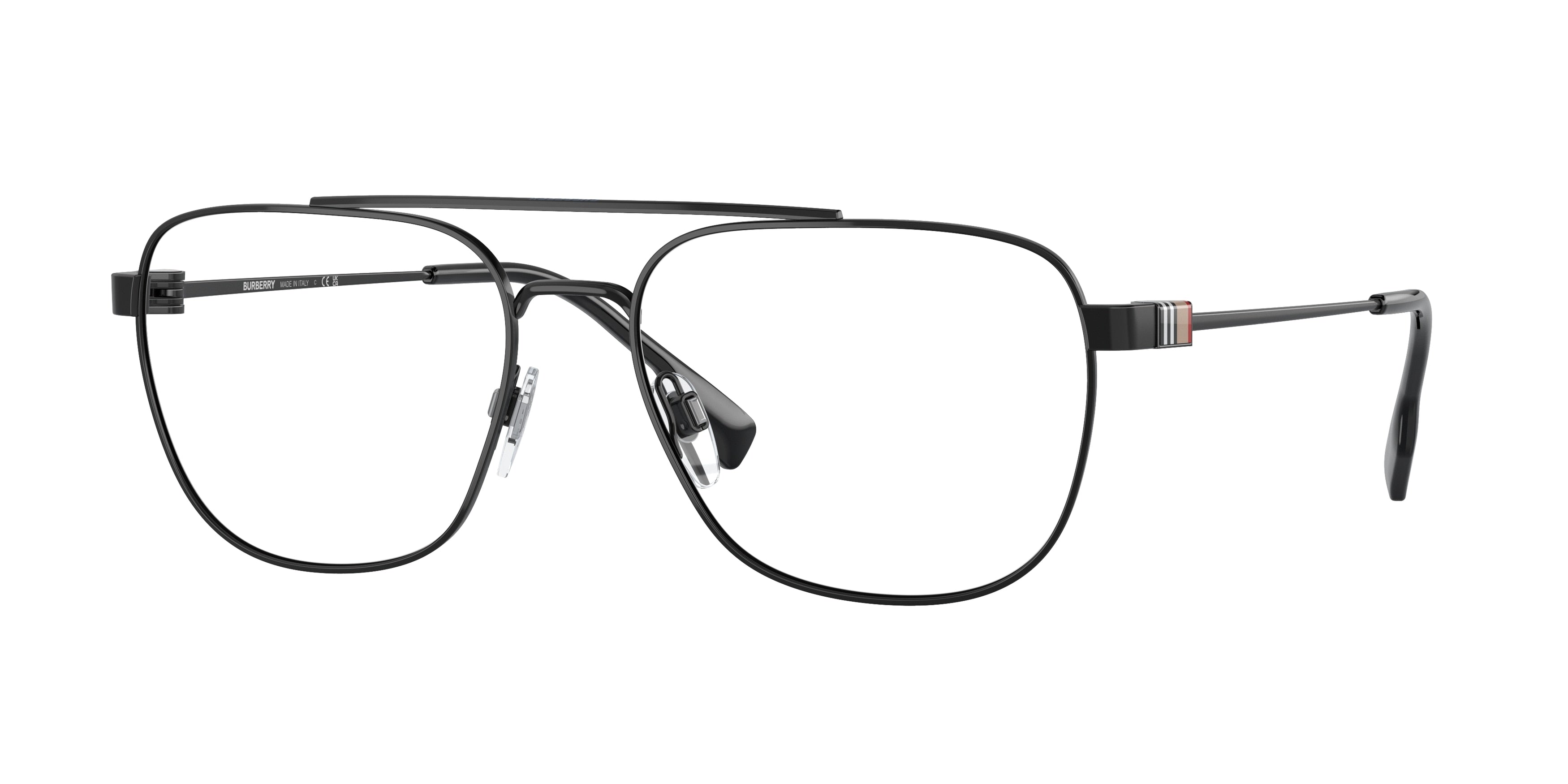 Burberry MICHAEL BE1377 Square Eyeglasses 1001-Black 57-145-17 - Color Map Black