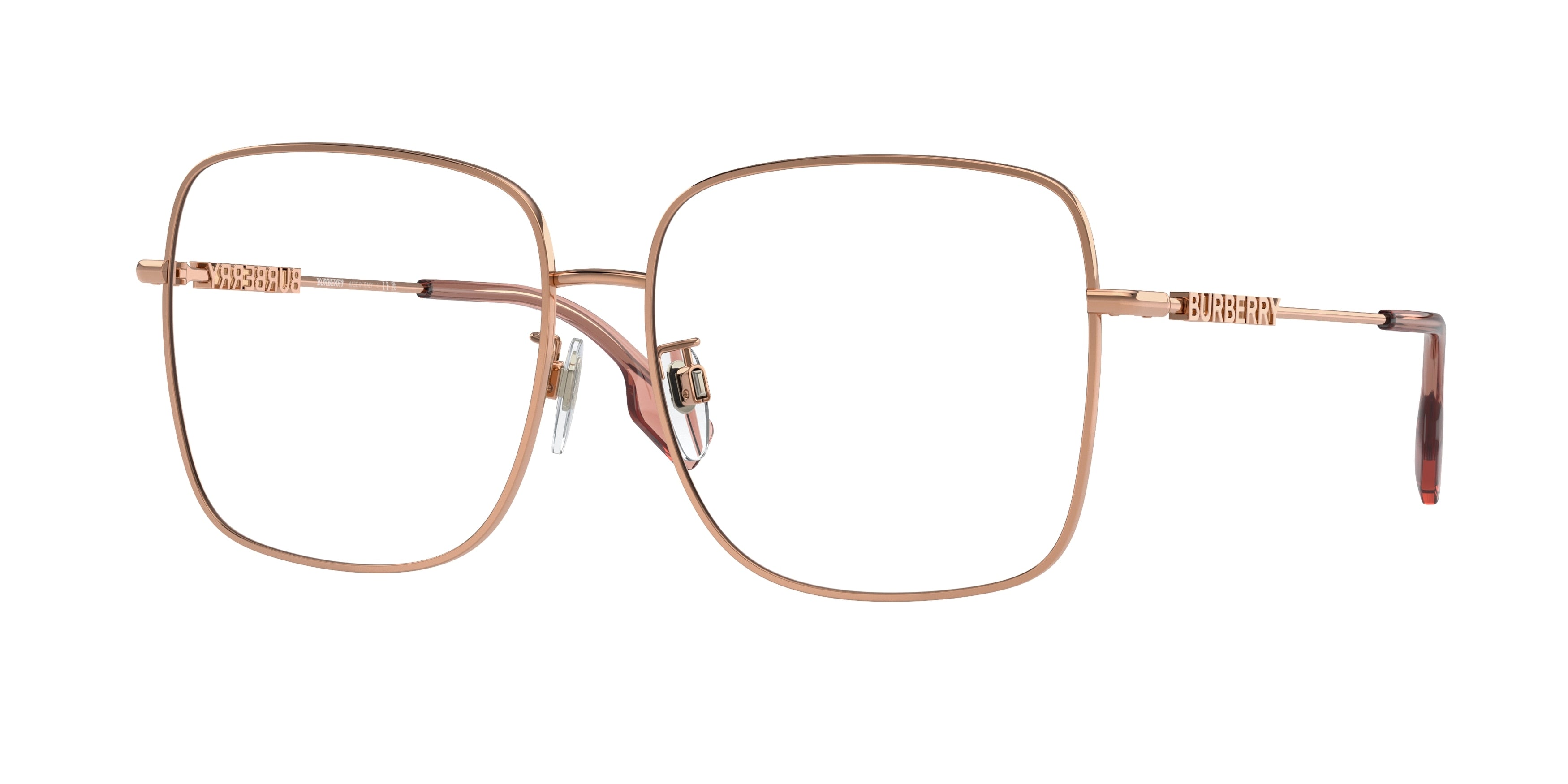 Burberry QUINCY BE1378D Square Eyeglasses 1337-Rose Gold 57-140-14 - Color Map Gold