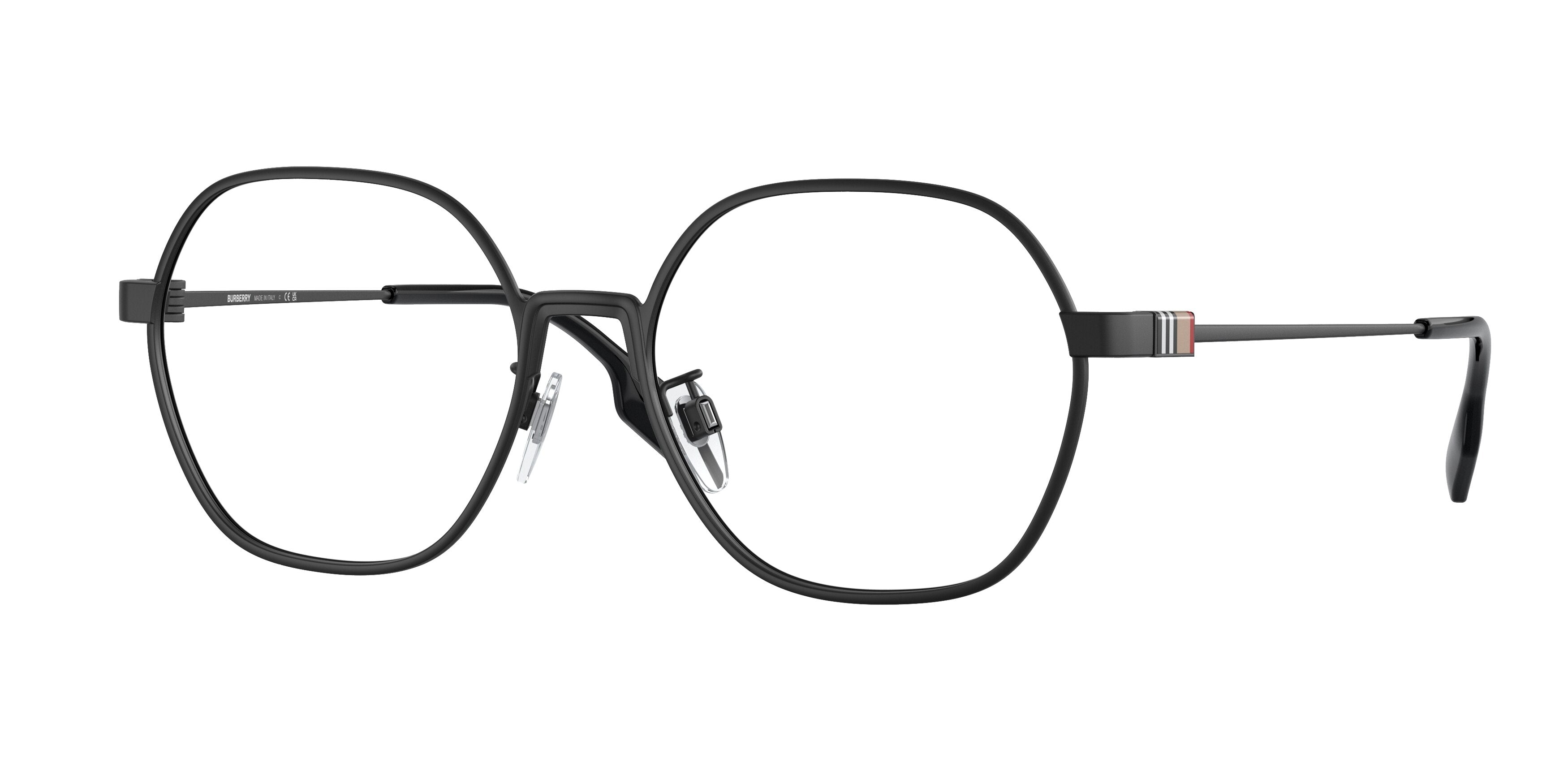 Burberry WINSTON BE1379D Irregular Eyeglasses 1007-Black 55-145-17 - Color Map Black