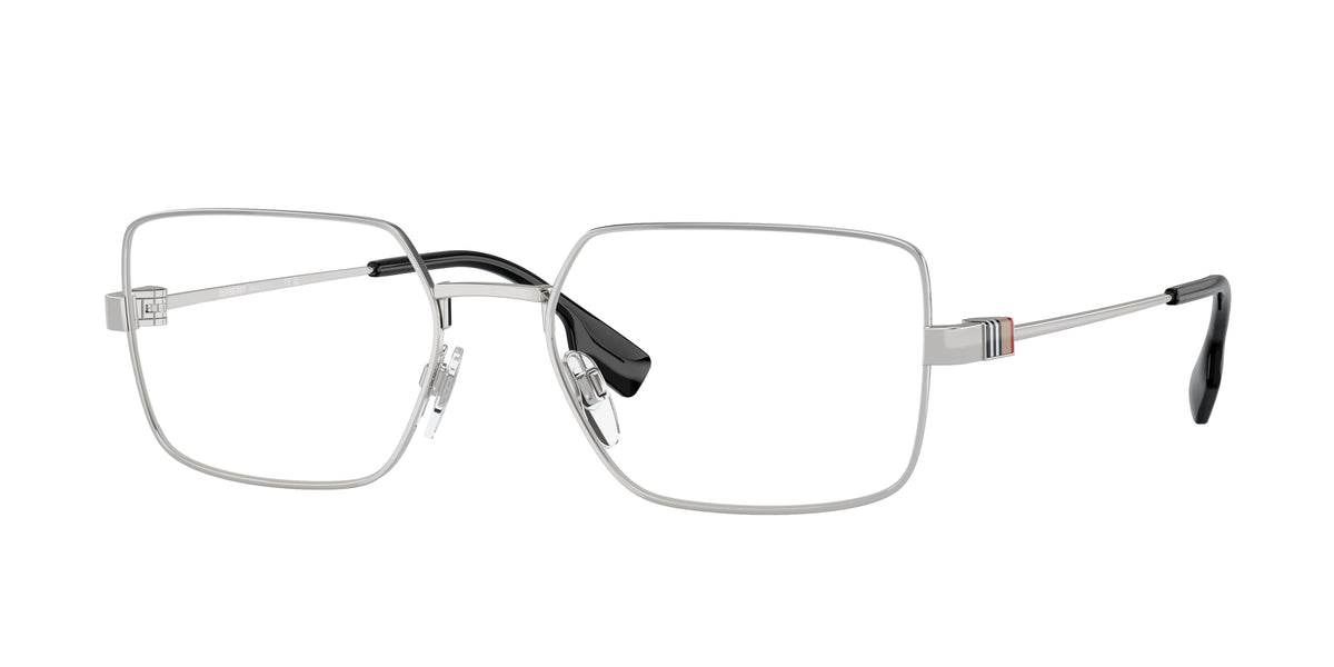 Burberry BE1380 Rectangle Eyeglasses 1005-Silver 54-145-18 - Color Map Silver