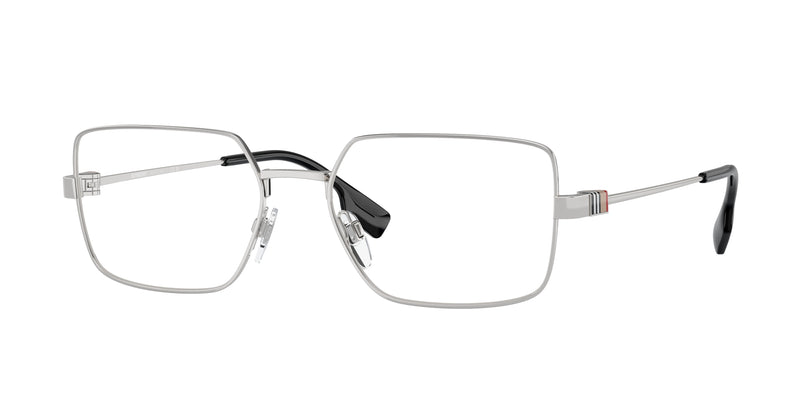 Burberry BE1380 Rectangle Eyeglasses 1005-Silver 54-145-18 - Color Map Silver