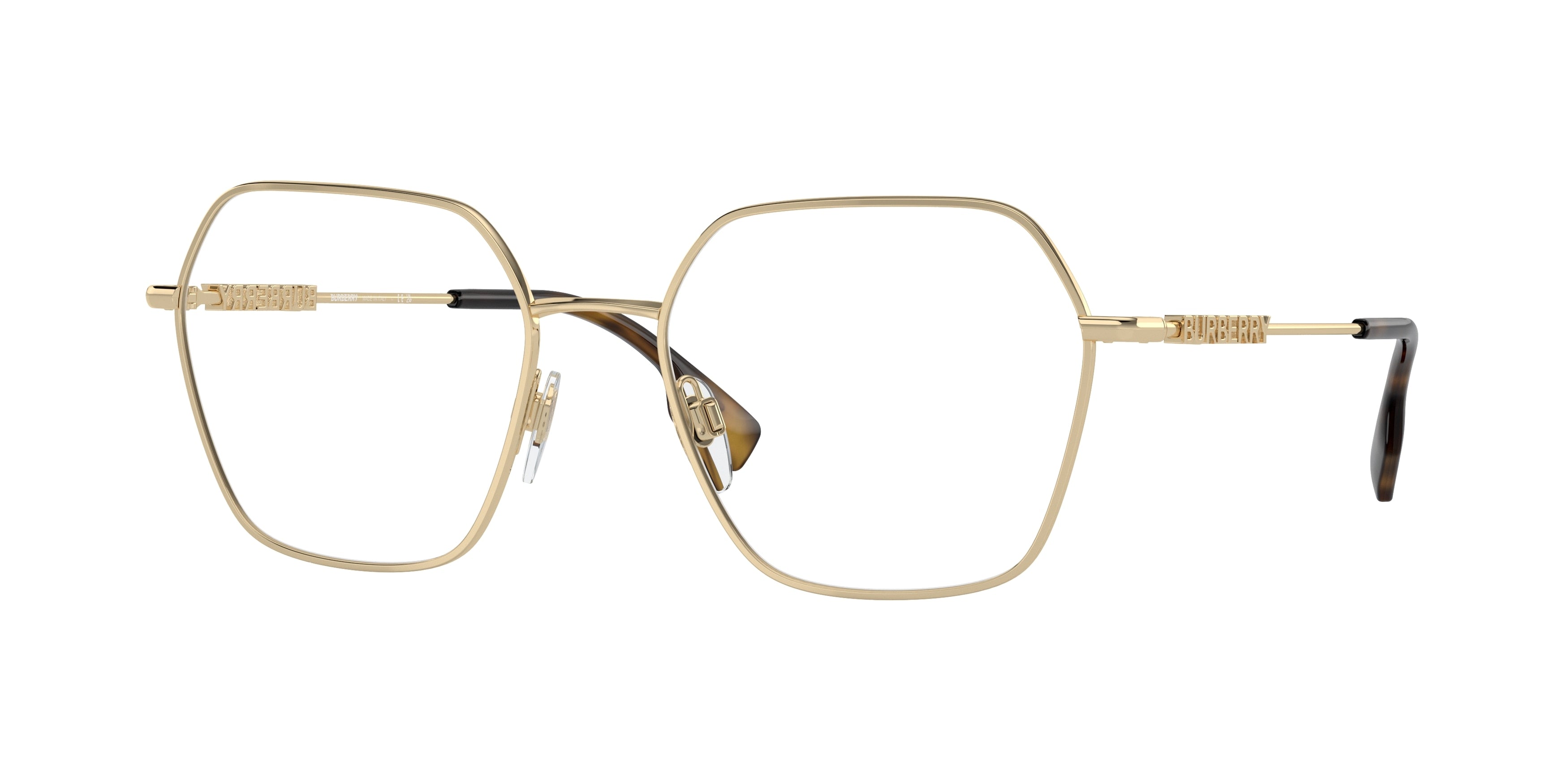 Burberry BE1381 Irregular Eyeglasses  1109-Light Gold 54-140-18 - Color Map Gold