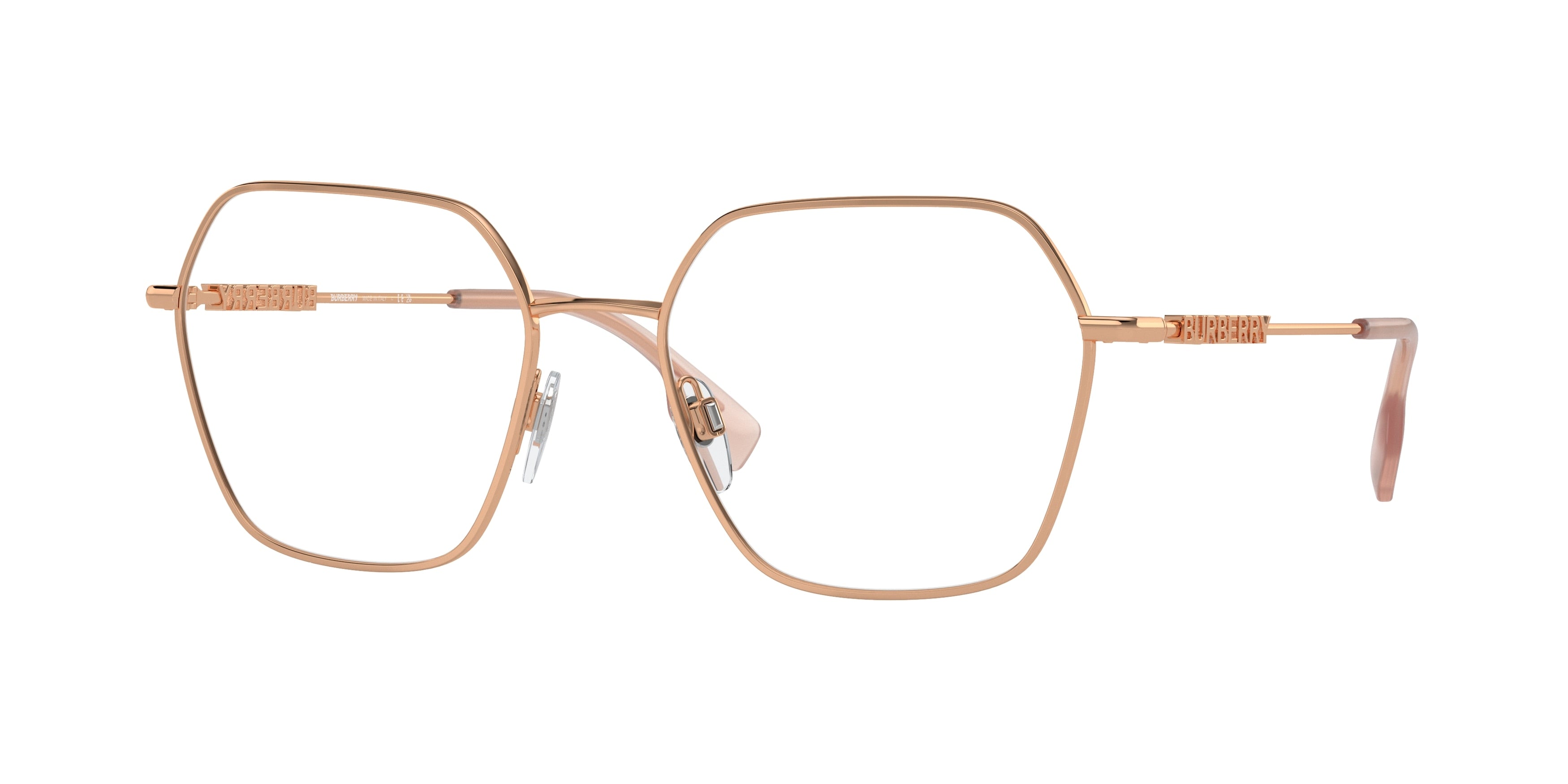 Burberry BE1381 Irregular Eyeglasses 1337-Rose Gold 56-140-18 - Color Map Gold