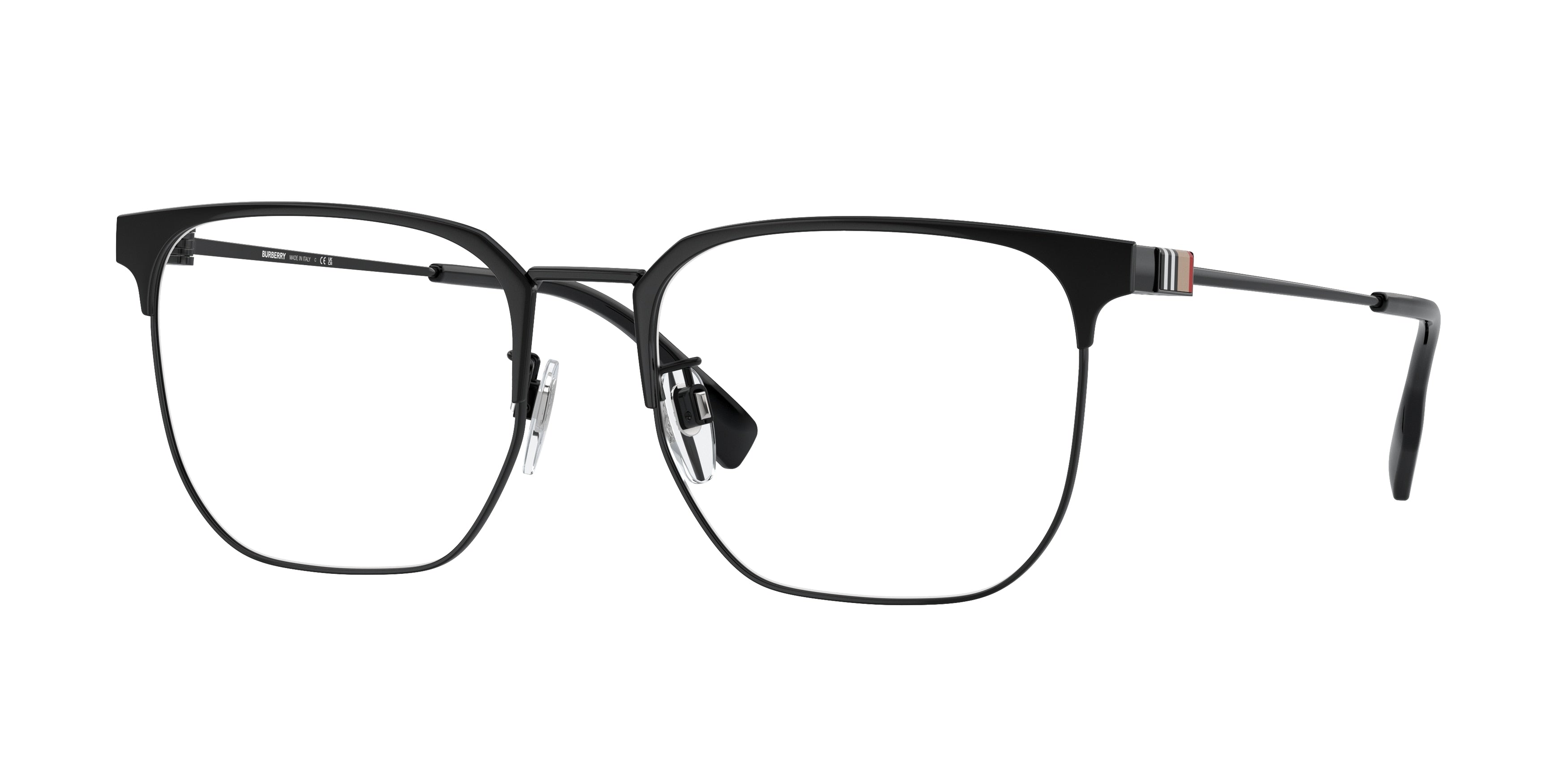 Burberry BE1383D Square Eyeglasses  1001-Black 55-145-18 - Color Map Black