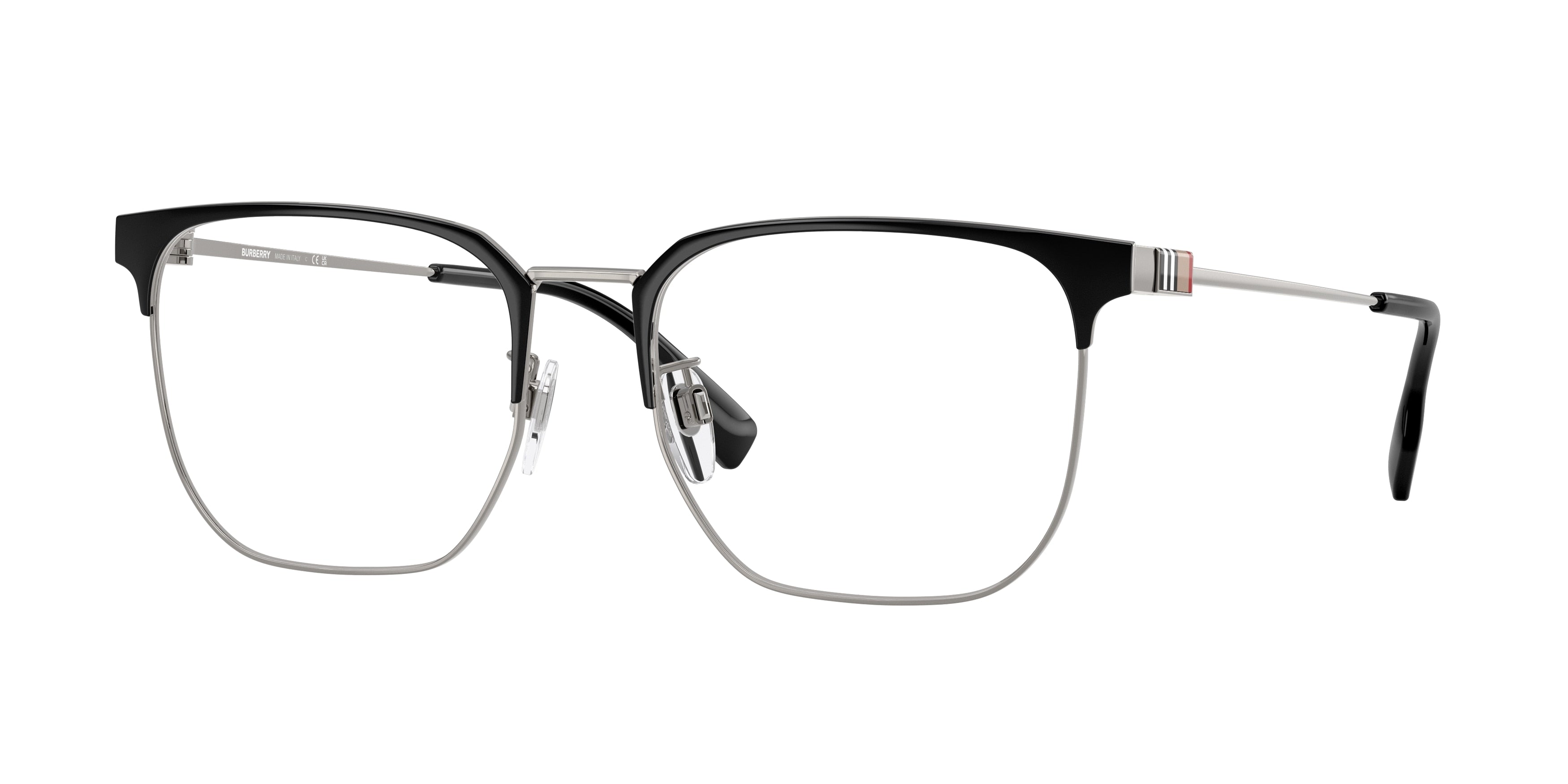 Burberry BE1383D Square Eyeglasses 1335-Gunmetal/Black 55-145-18 - Color Map Grey