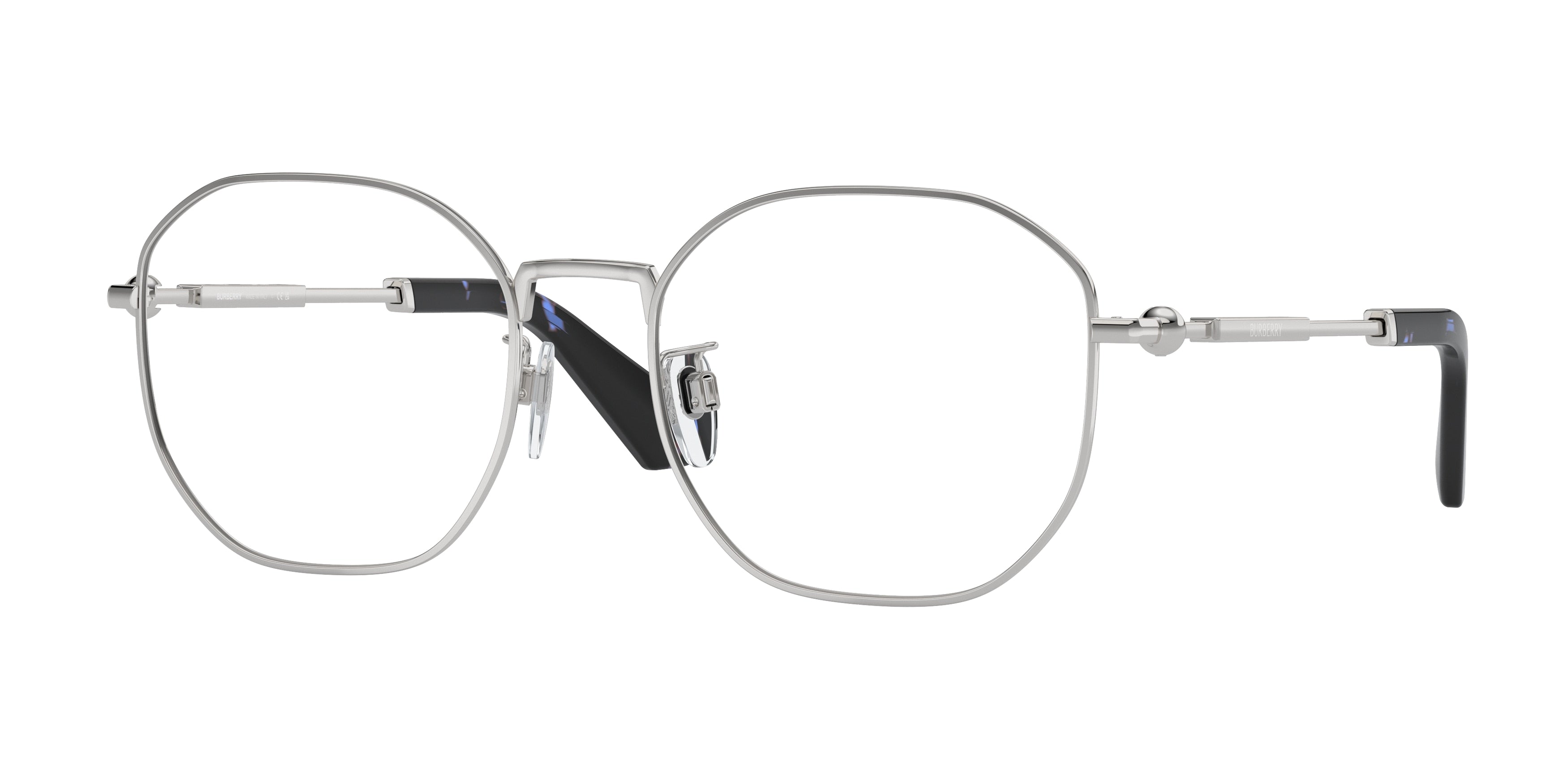 Burberry BE1387D Irregular Eyeglasses 1005-Silver 56-145-19 - Color Map Silver