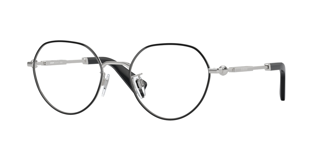 Burberry BE1388D Round Eyeglasses 1230-Black 51-145-19 - Color Map Black