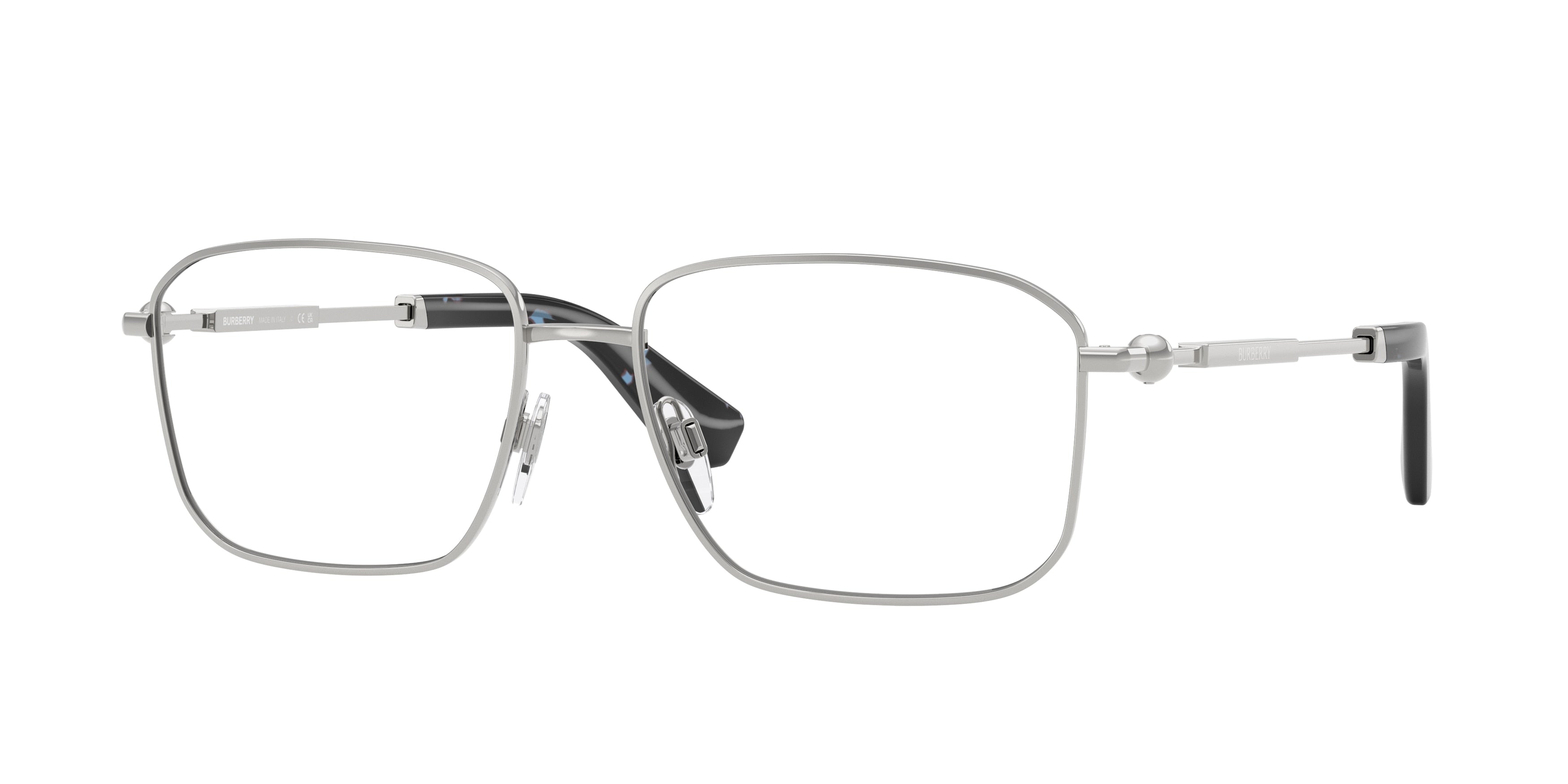 Burberry BE1389 Rectangle Eyeglasses 1005-Silver 56-145-16 - Color Map Silver