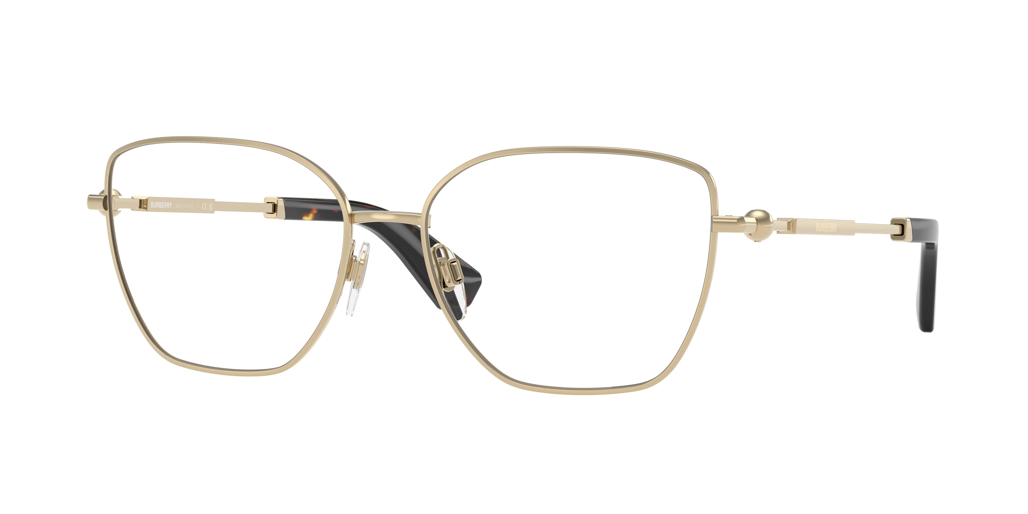 Burberry BE1390 Cat Eye Eyeglasses 1109-Light Gold 56-140-16 - Color Map Gold