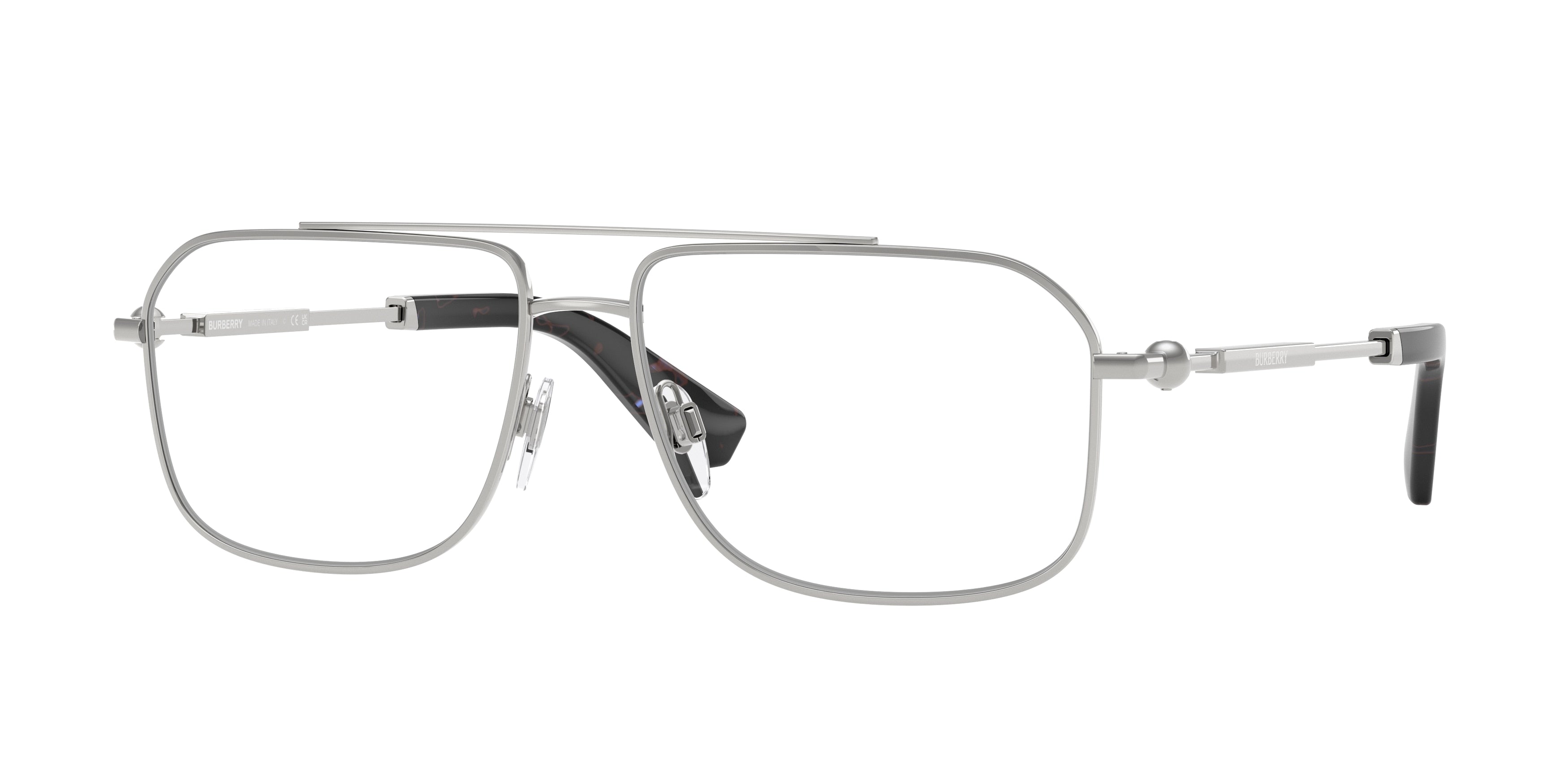 Burberry BE1391 Rectangle Eyeglasses 1005-Silver 58-145-15 - Color Map Silver