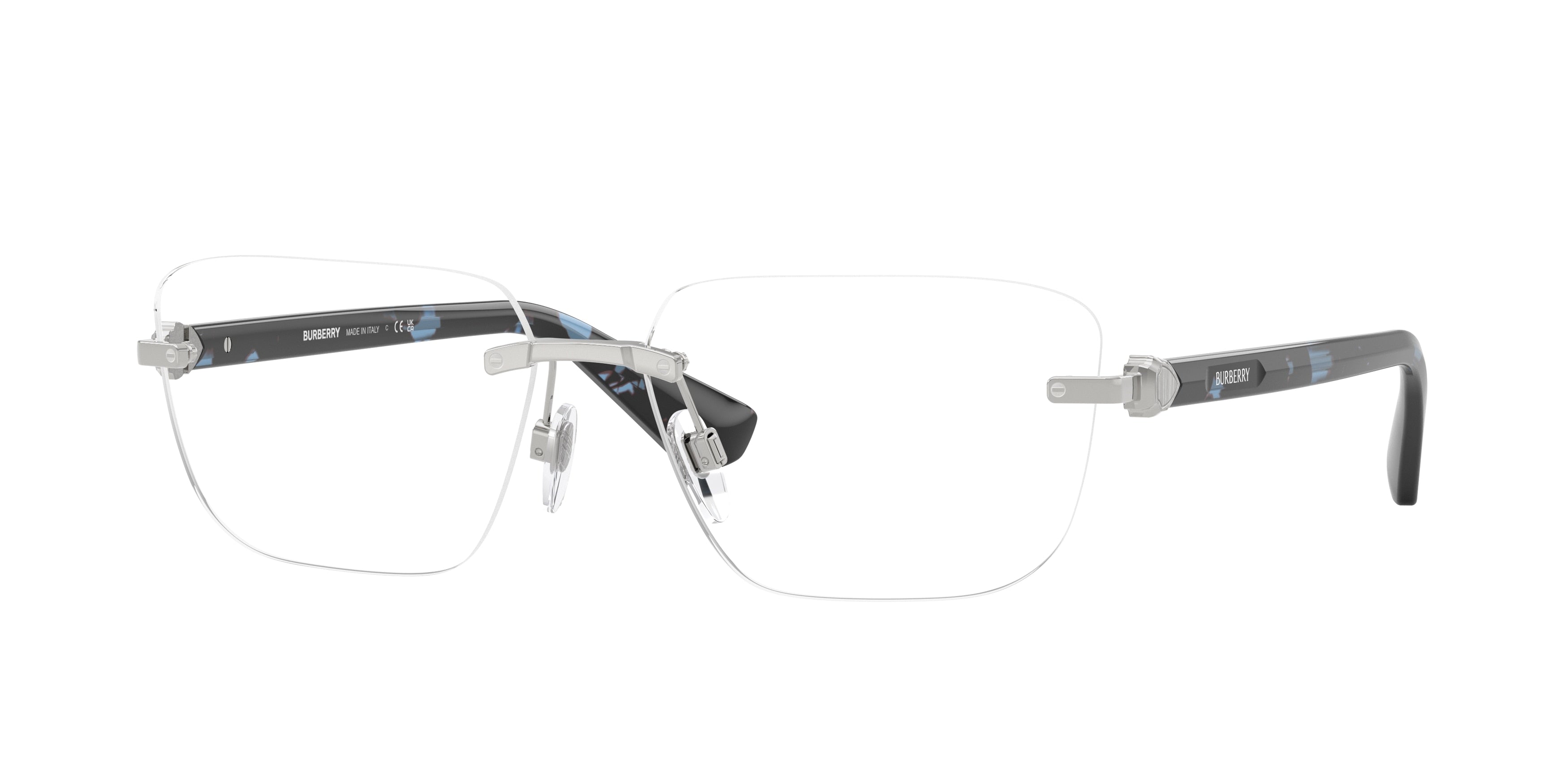 Burberry BE1392 Rectangle Eyeglasses 1005-Silver 58-140-15 - Color Map Silver