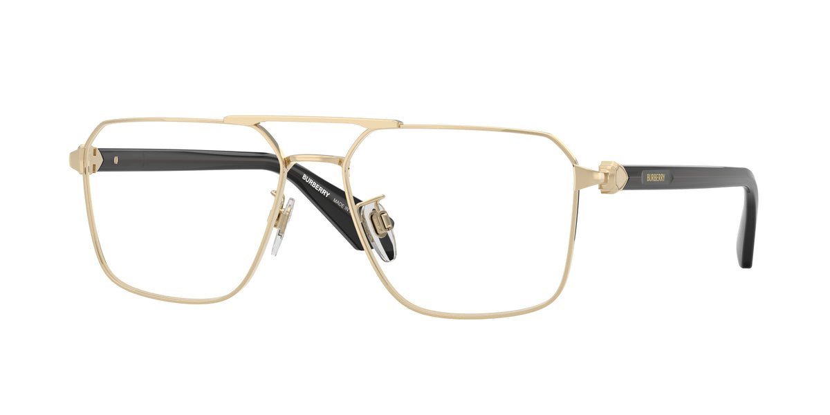 Burberry BE1395D Irregular Eyeglasses 1355-Light Gold 56-140-16 - Color Map Gold