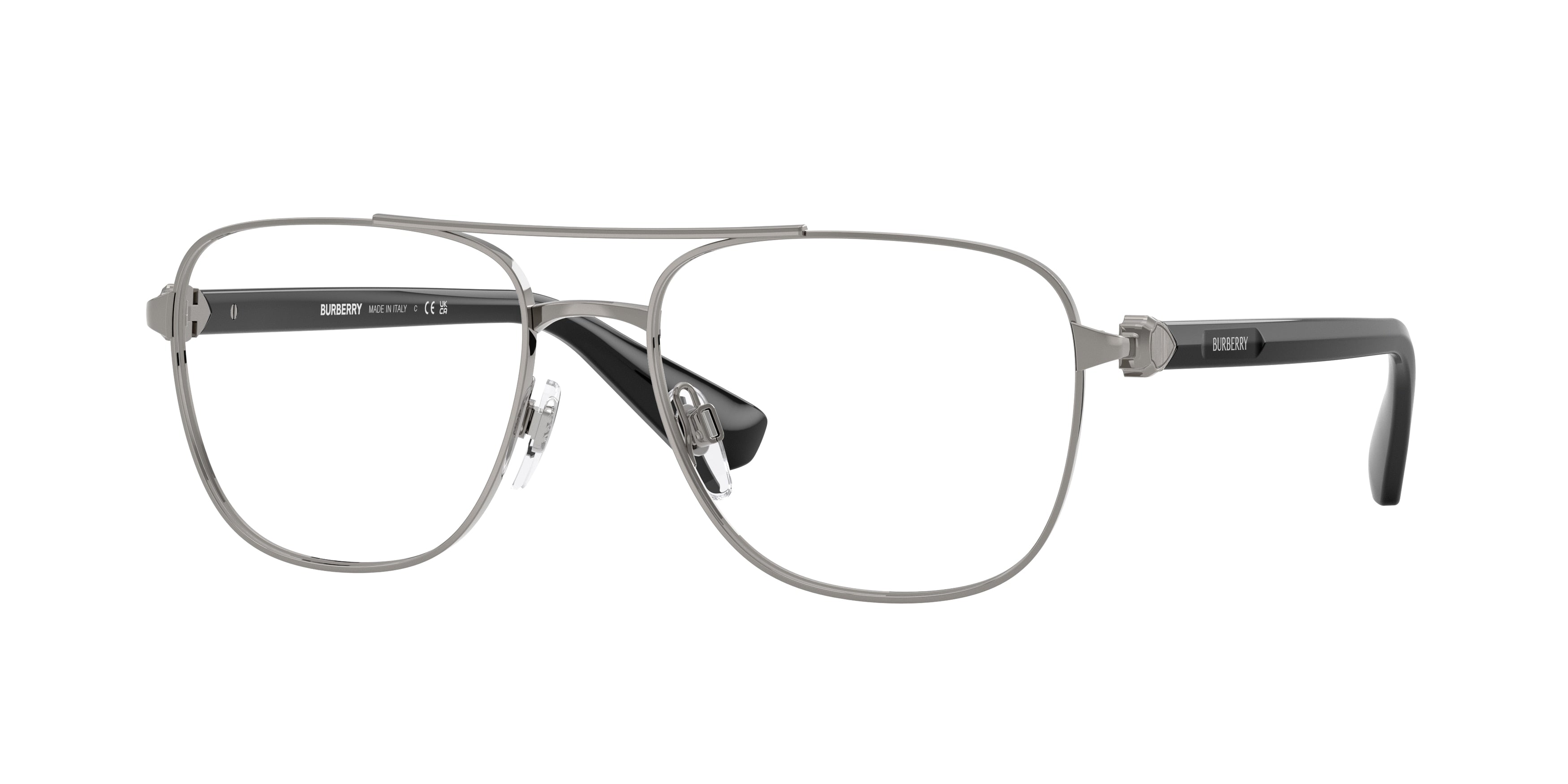 Burberry BE1396 Pilot Eyeglasses  1003-Gunmetal 56-140-17 - Color Map Grey
