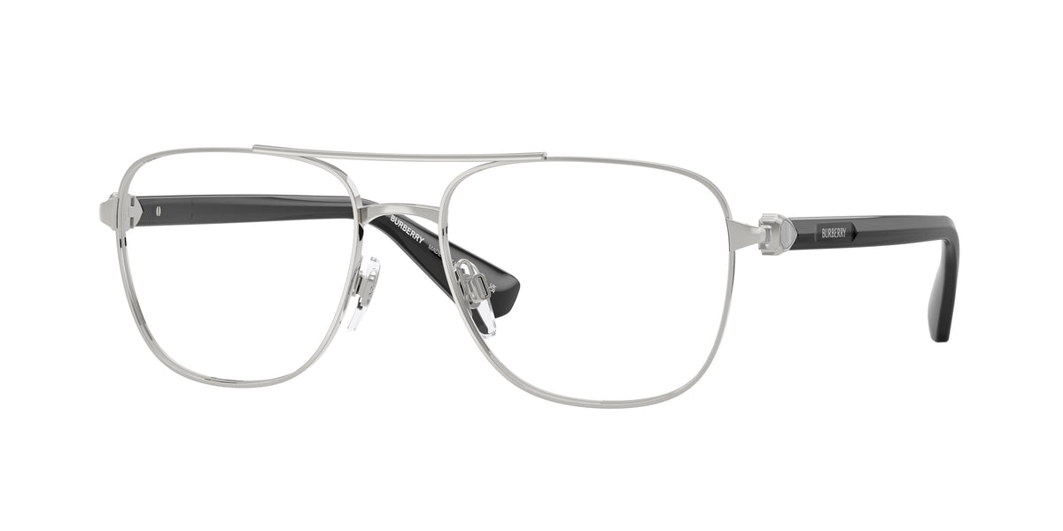 Burberry BE1396 Pilot Eyeglasses 1005-Silver 56-140-17 - Color Map Silver