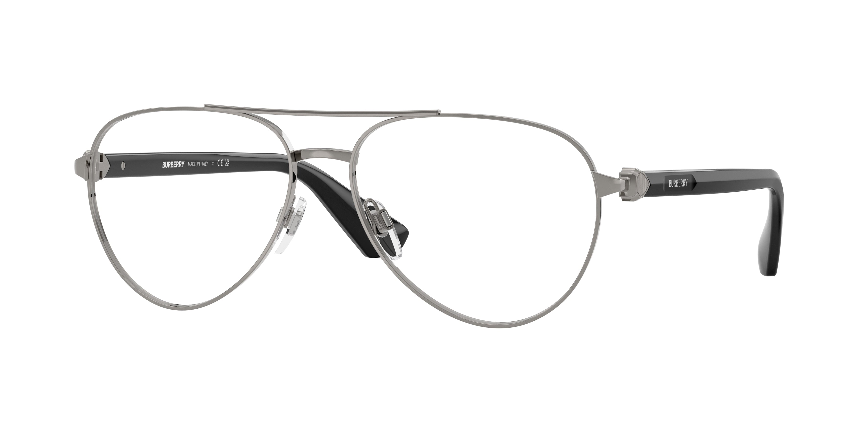 Burberry BE1397 Pilot Eyeglasses  1003-Gunmetal 57-140-15 - Color Map Grey