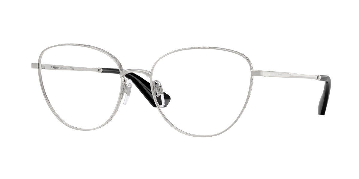 Burberry BE1398 Cat Eye Eyeglasses 1005-Silver 56-140-17 - Color Map Silver