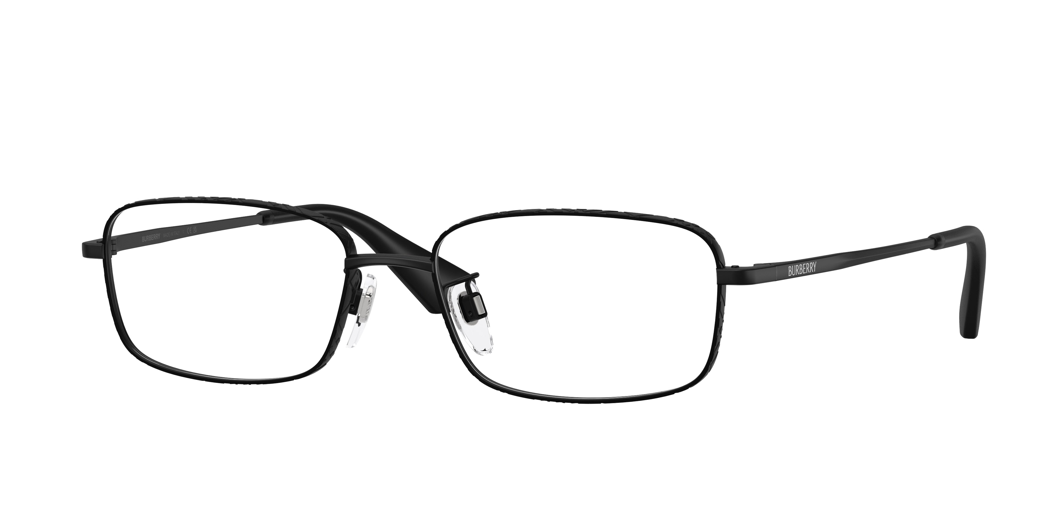 Burberry BE1402D Rectangle Eyeglasses 1007-Matte Black 55-145-17 - Color Map Black
