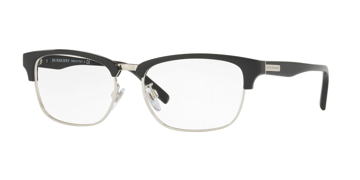 Burberry BE2238D Square Eyeglasses 3001-Black/Silver 55-145-17 - Color Map Black