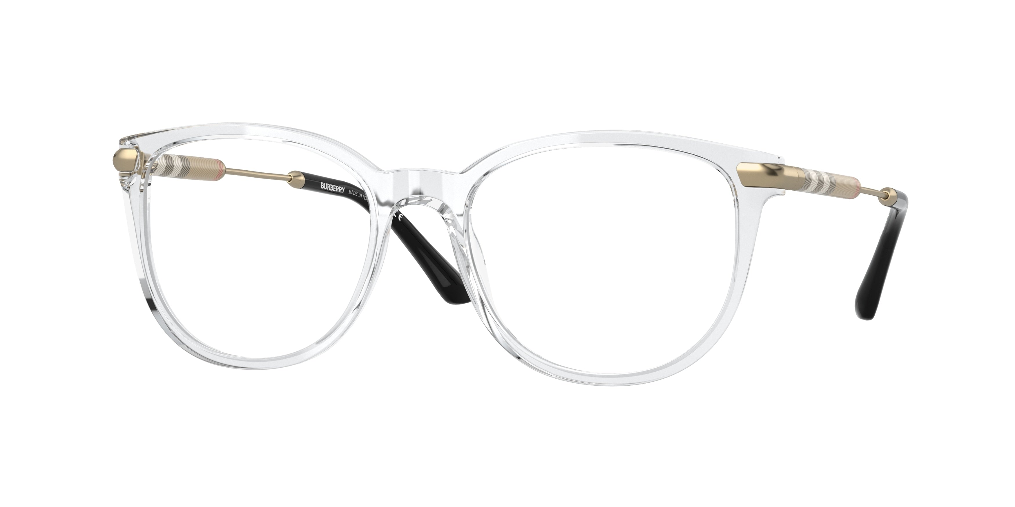 Burberry BE2255QF Square Eyeglasses  3024-Transparent 53-140-18 - Color Map Transparent