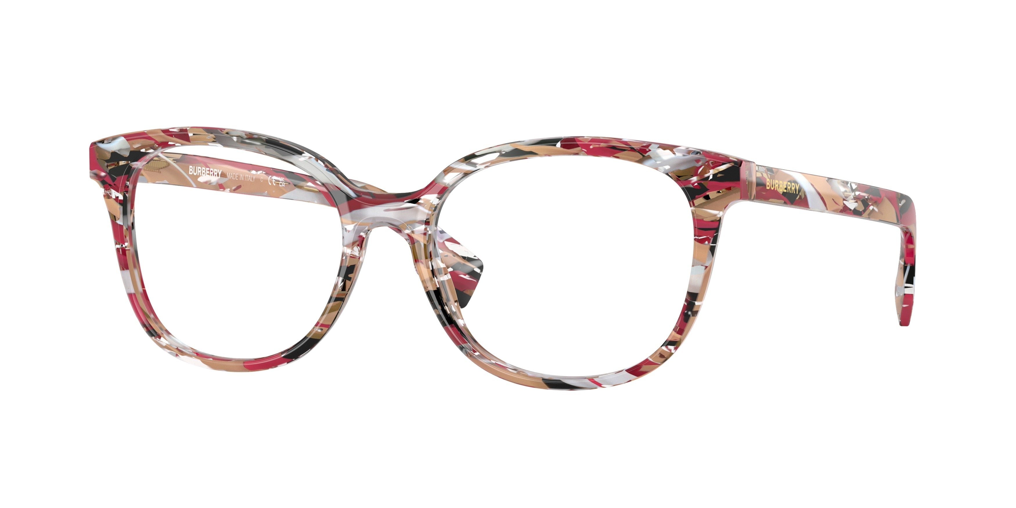 Burberry BE2291 Square Eyeglasses 3792-Striped Check 53-140-17 - Color Map Multicolor