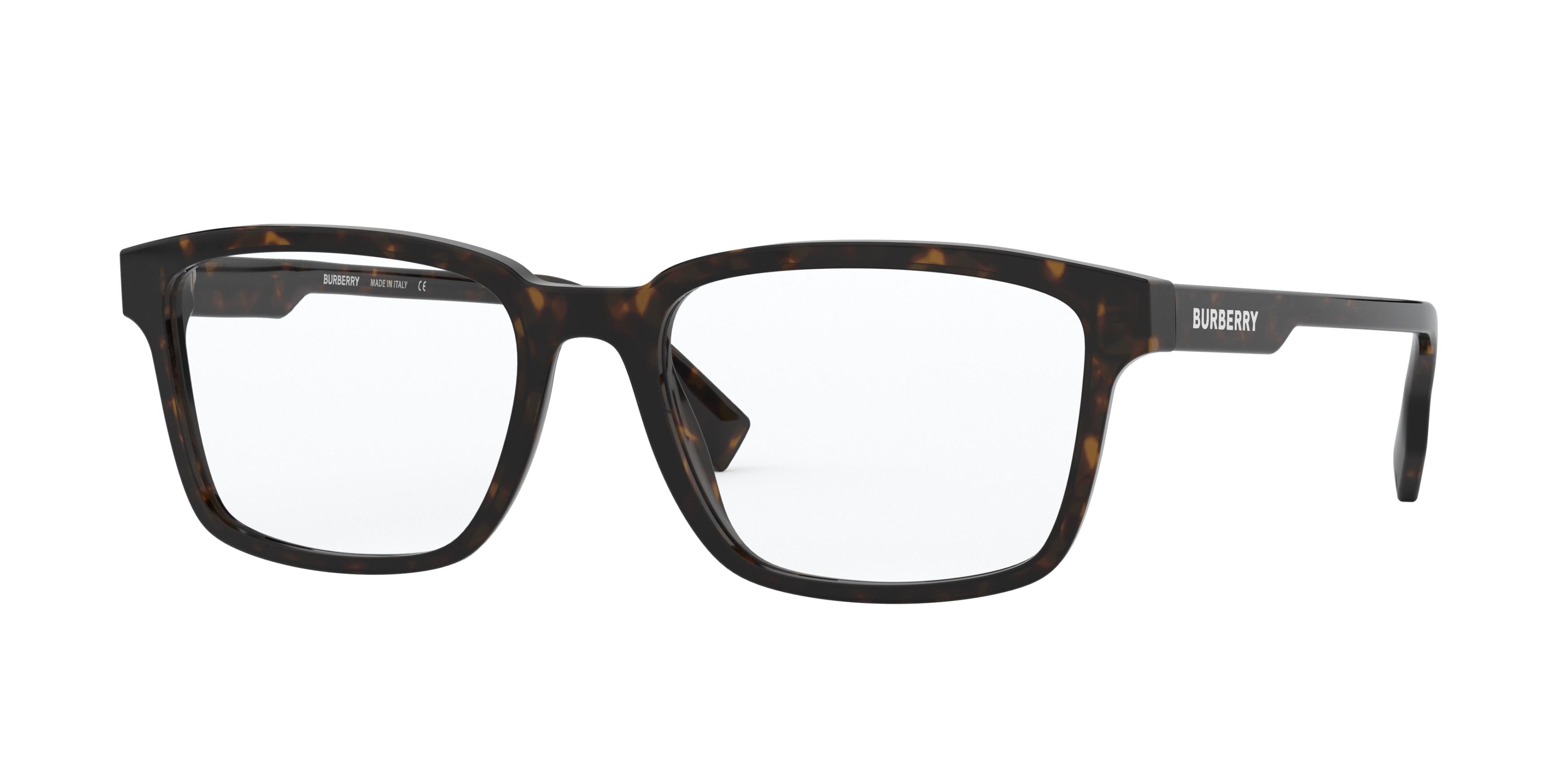 Burberry PORTLAND BE2308 Rectangle Eyeglasses 3002-Dark Havana 55-145-18 - Color Map Brown