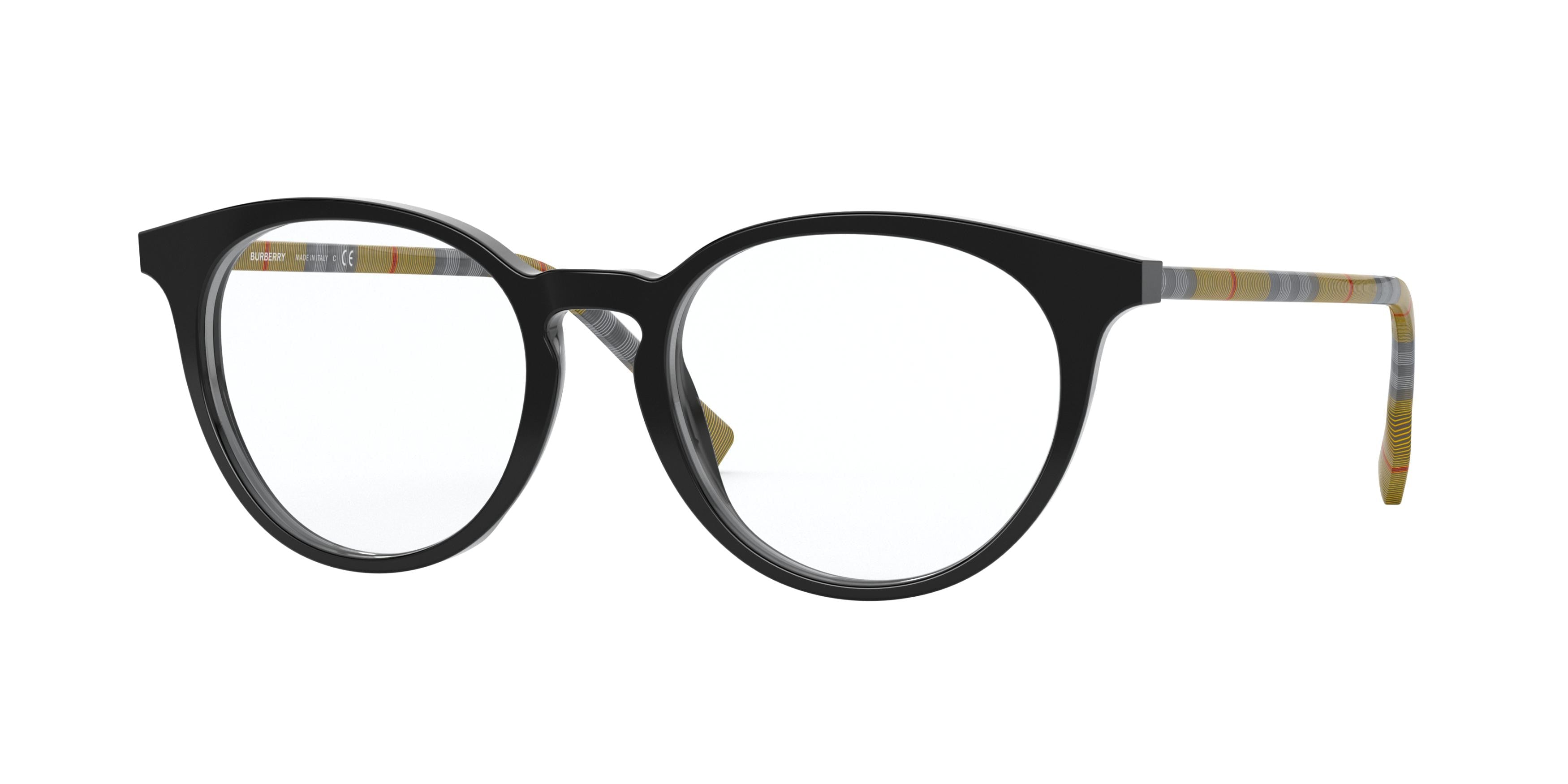 Burberry CHALCOT BE2318 Phantos Eyeglasses 3853-Black 51-140-18 - Color Map Black
