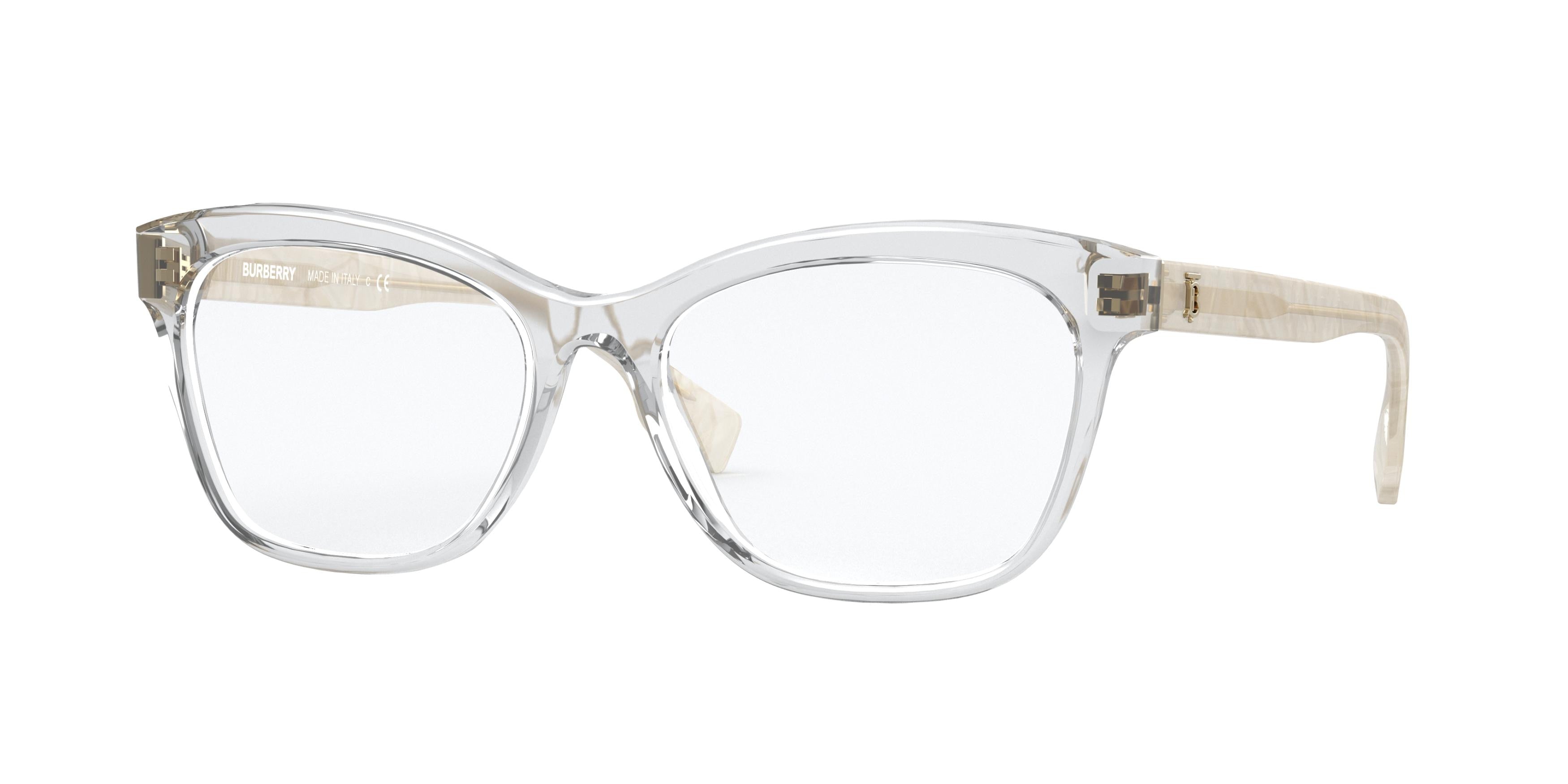 Burberry MILDRED BE2323 Square Eyeglasses 3896-Transparent 54-140-17 - Color Map Transparent