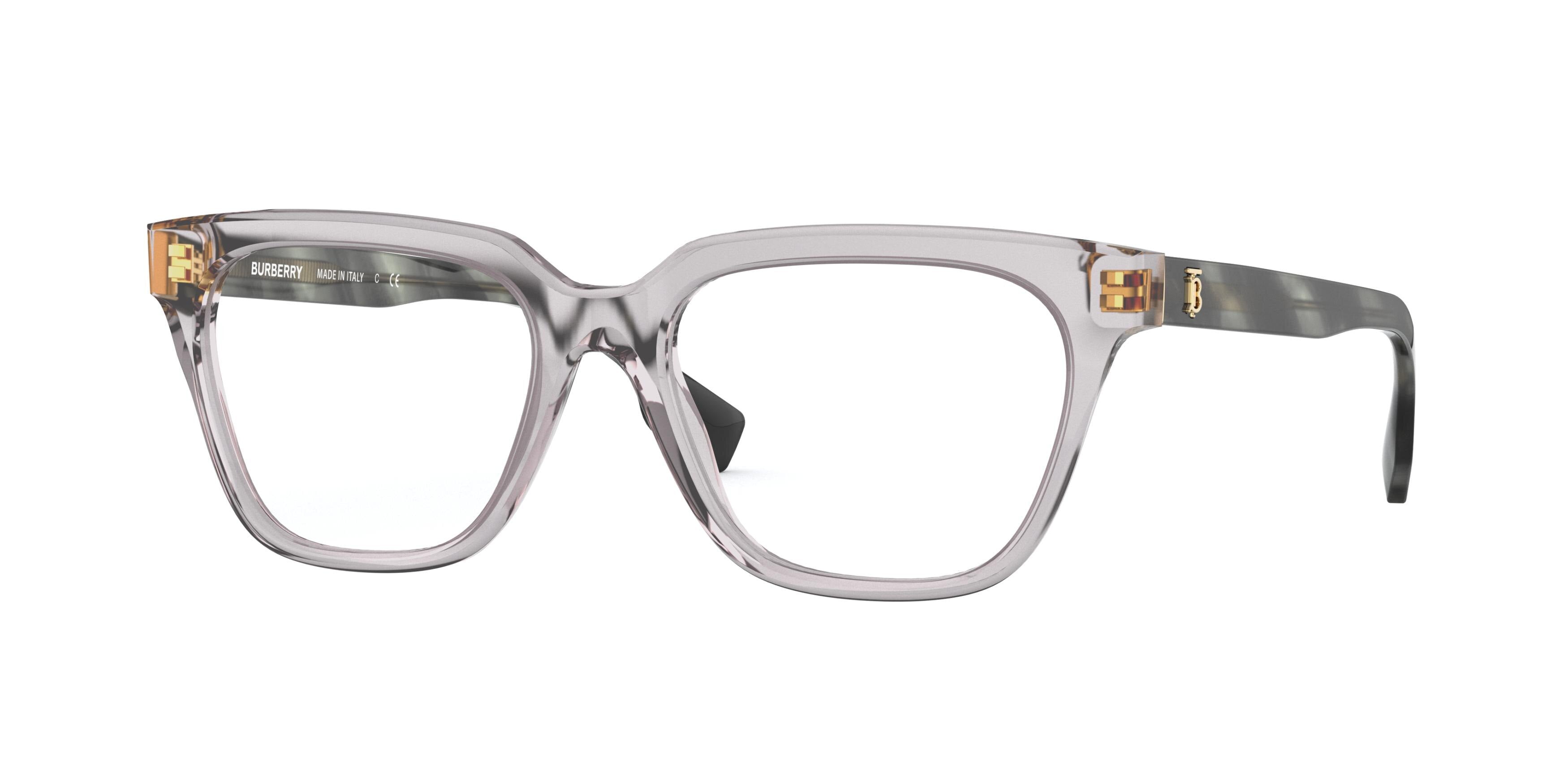 Burberry DORIEN BE2324 Square Eyeglasses 3898-Transparent Grey 52-140-17 - Color Map Grey
