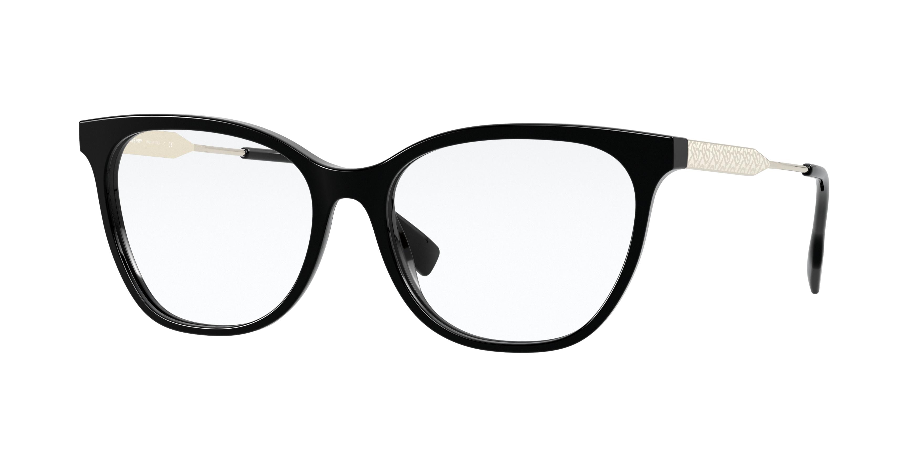 Burberry CHARLOTTE BE2333 Cat Eye Eyeglasses  3001-Black 55-140-16 - Color Map Black