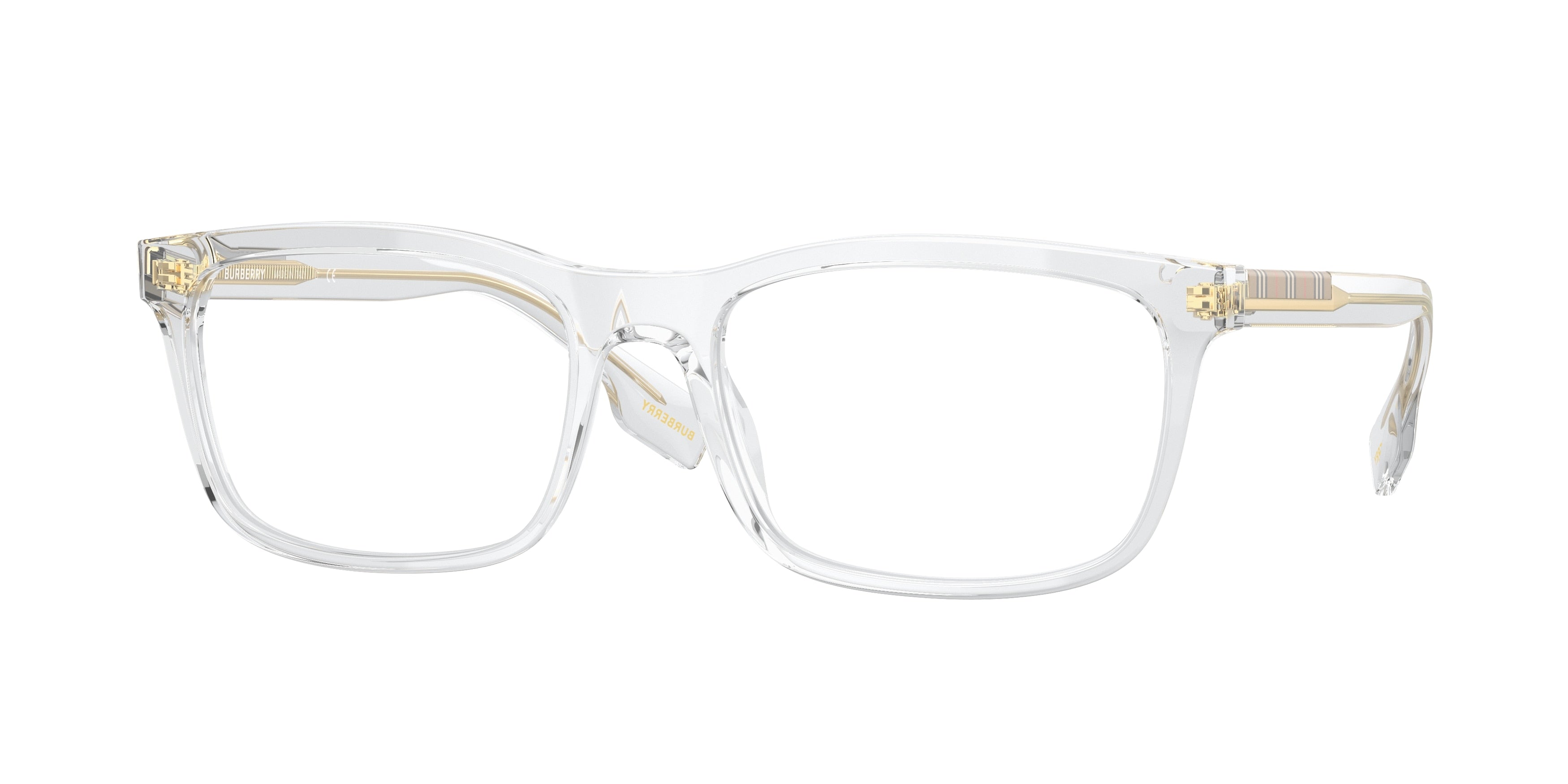 Burberry ELM BE2334 Rectangle Eyeglasses 3024-Transparent 55-145-18 - Color Map Transparent
