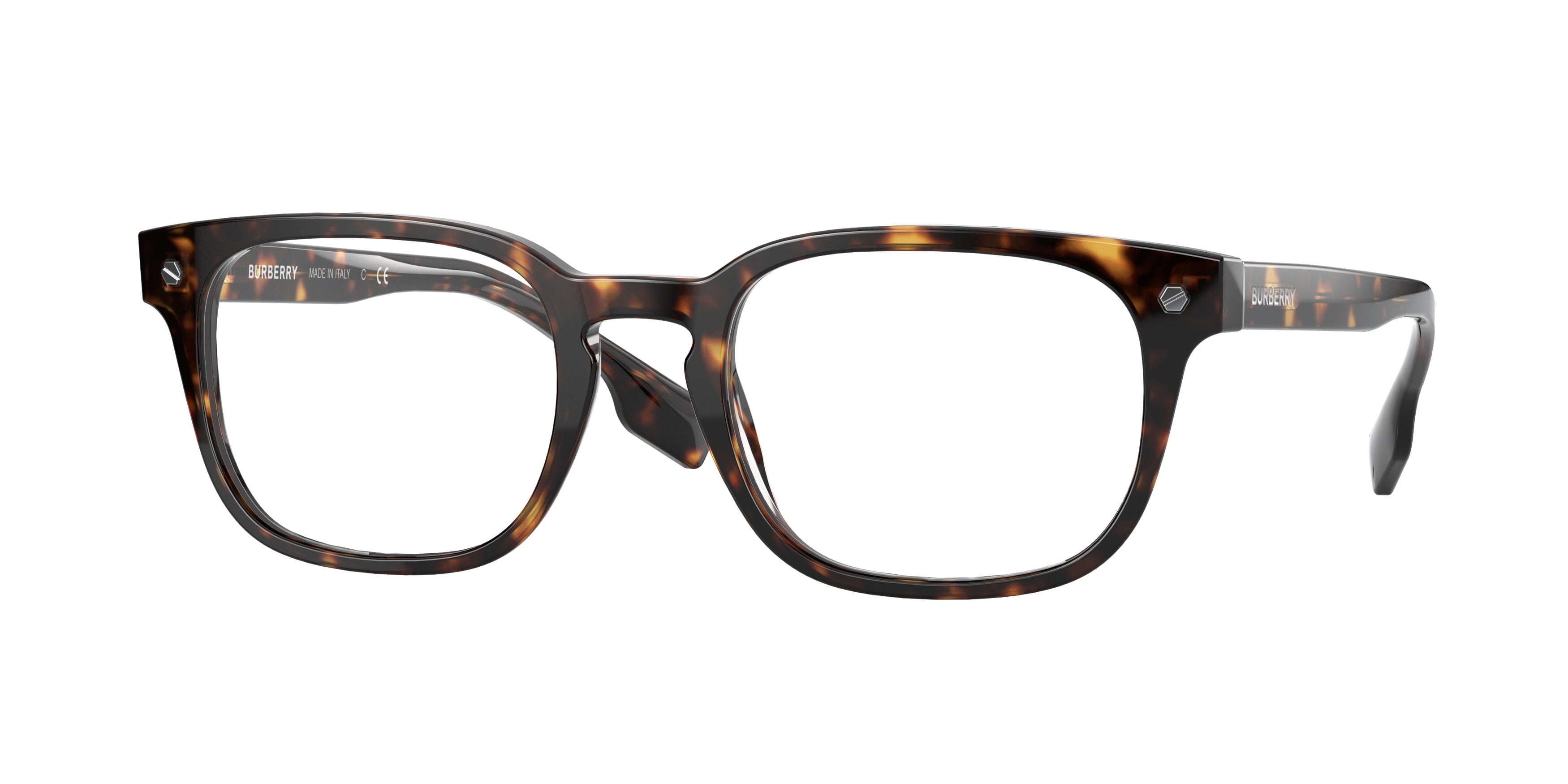 Burberry CARLYLE BE2335 Square Eyeglasses  3002-Dark Havana 53-145-21 - Color Map Brown