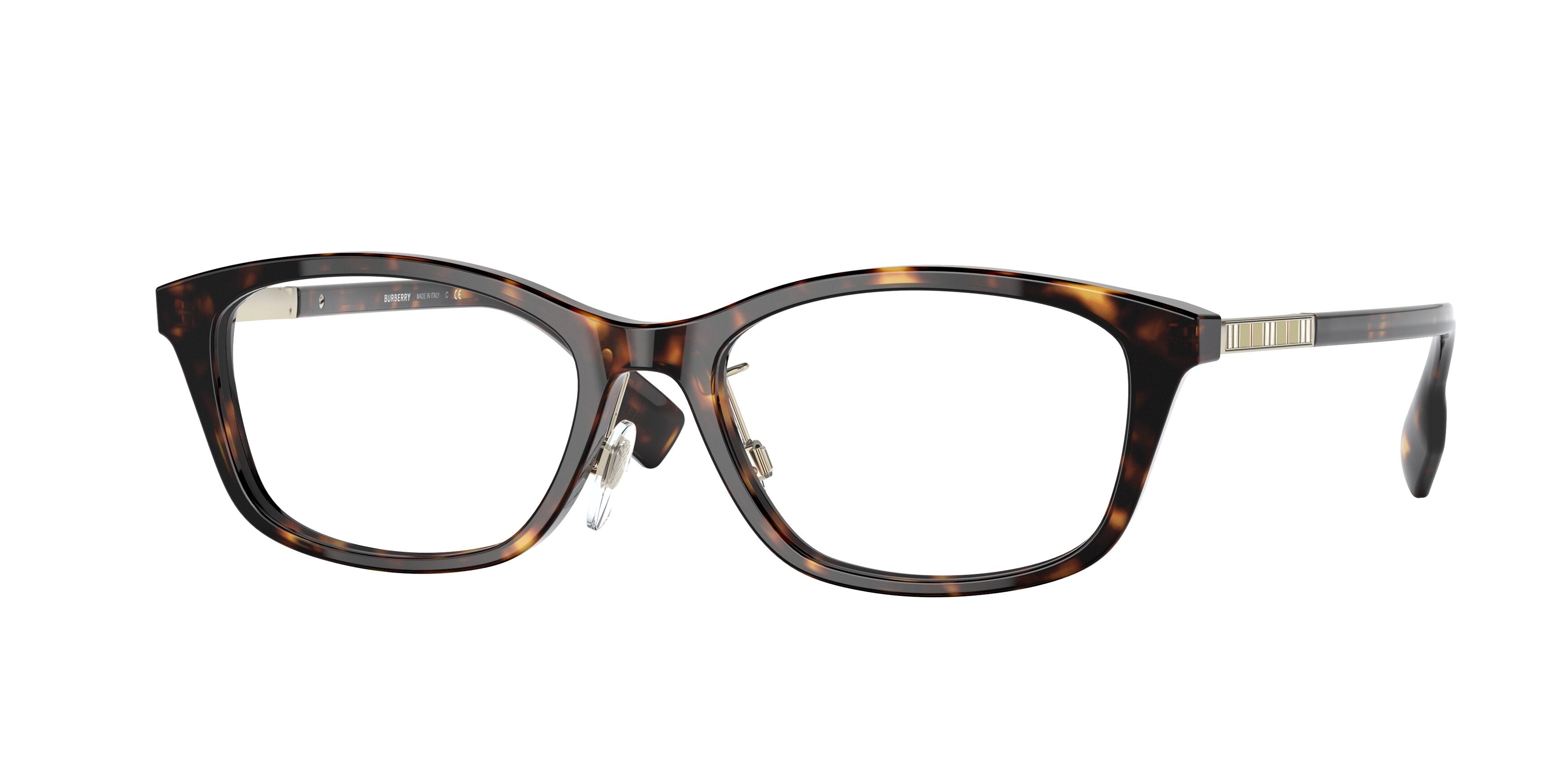 Burberry BE2342D Rectangle Eyeglasses 3002-Dark Havana 53-140-17 - Color Map Brown