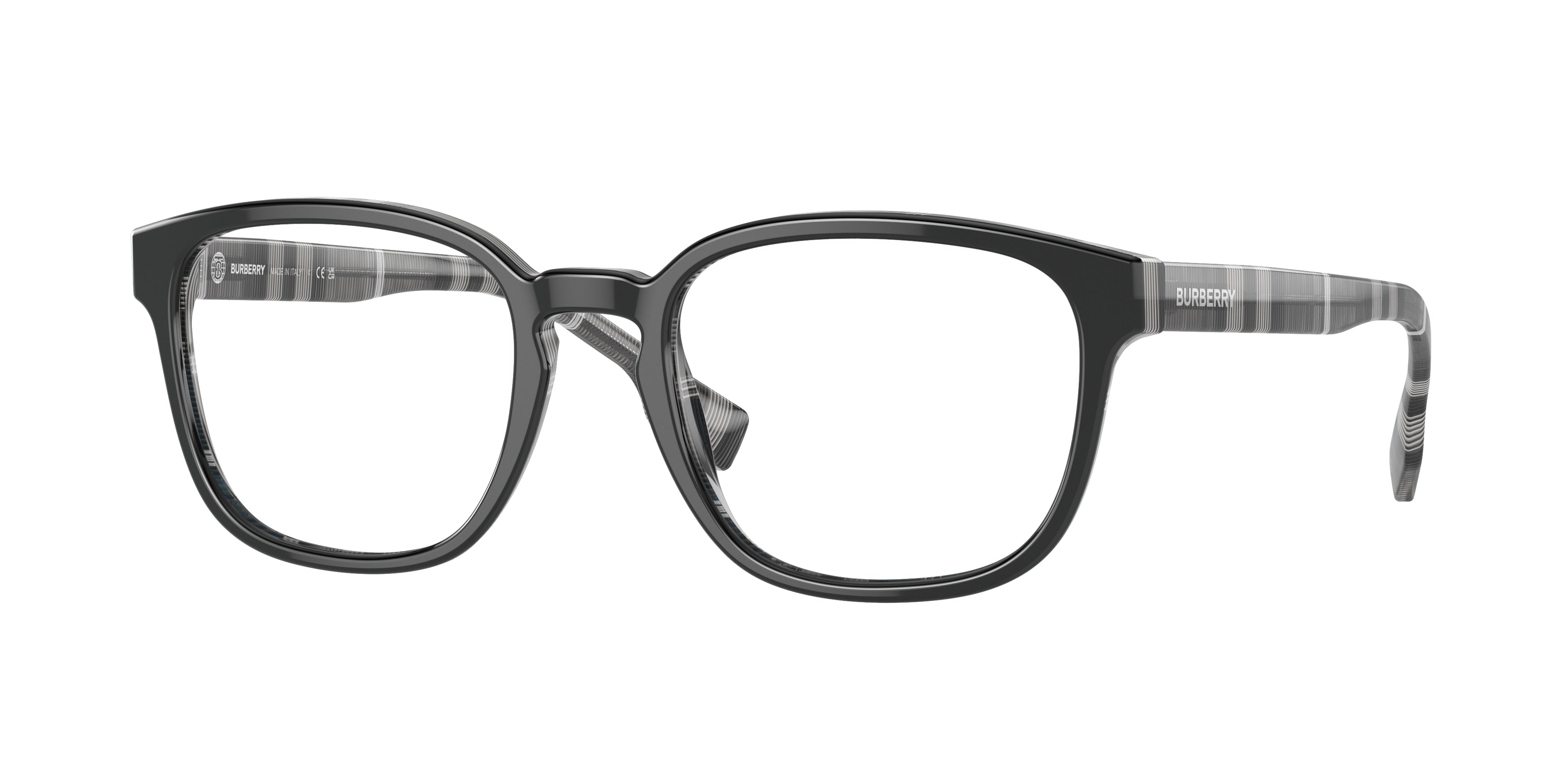 Burberry EDISON BE2344 Square Eyeglasses 4077-Black 53-145-20 - Color Map Black