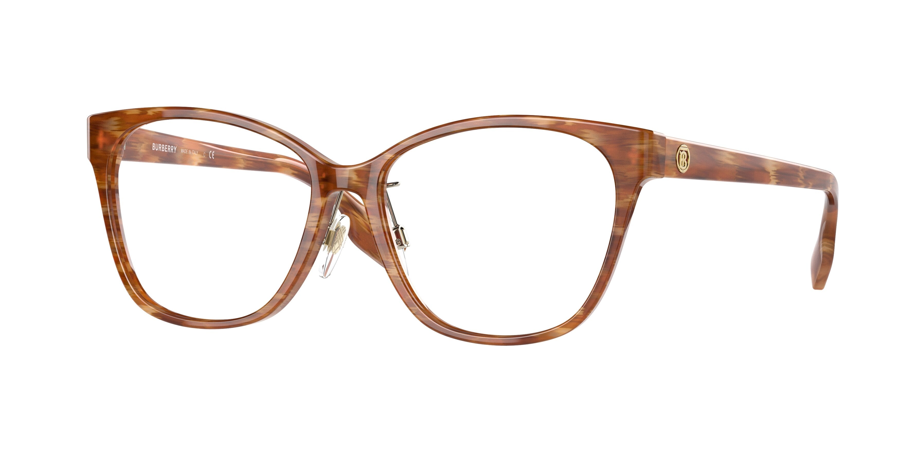 Burberry CAROLINE BE2345F Square Eyeglasses 3915-Brown 54-140-15 - Color Map Brown