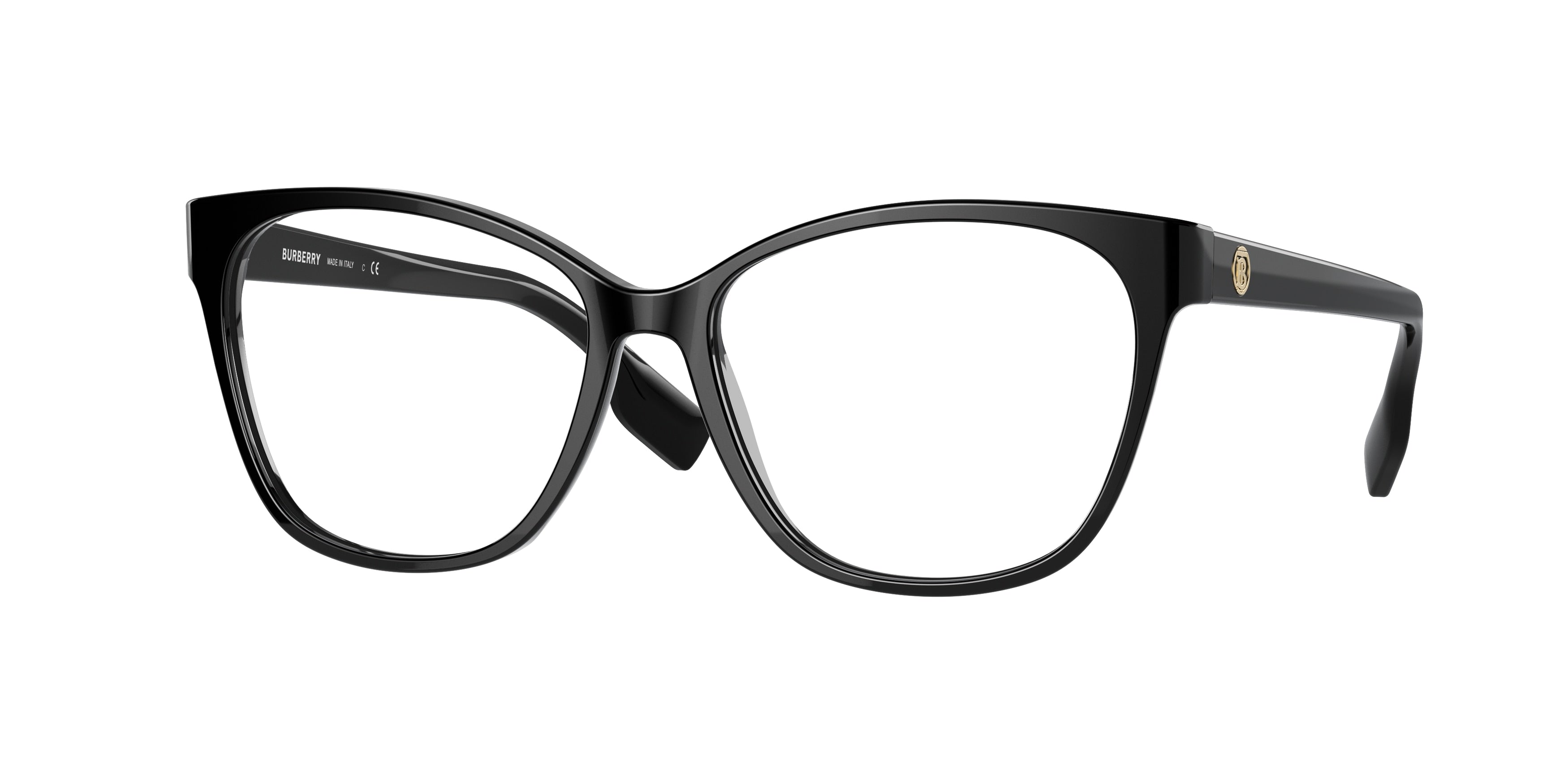 Burberry CAROLINE BE2345 Square Eyeglasses 3001-Black 54-140-15 - Color Map Black