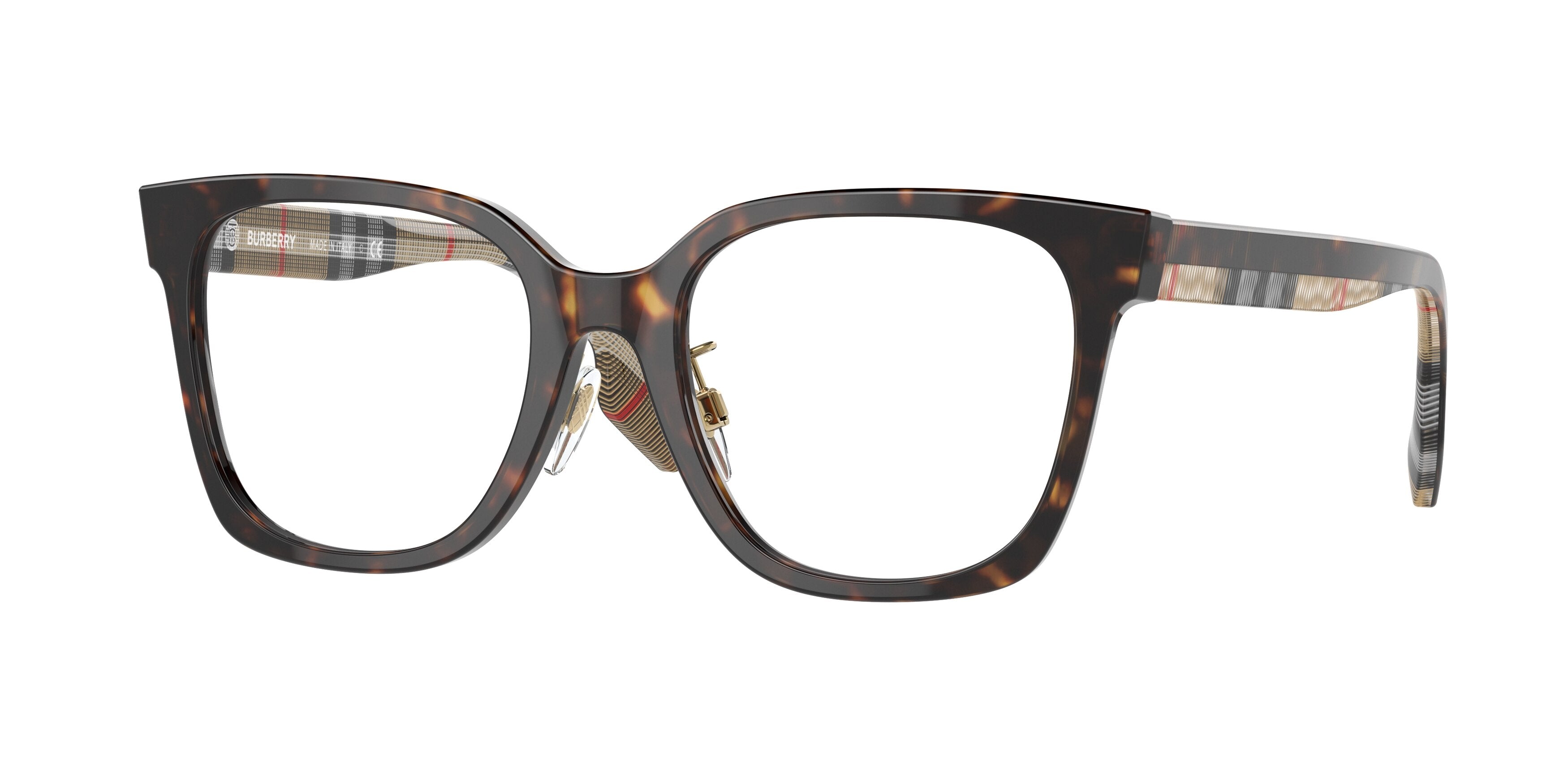 Burberry EVELYN BE2347F Square Eyeglasses 3943-Dark Havana 52-140-19 - Color Map Brown